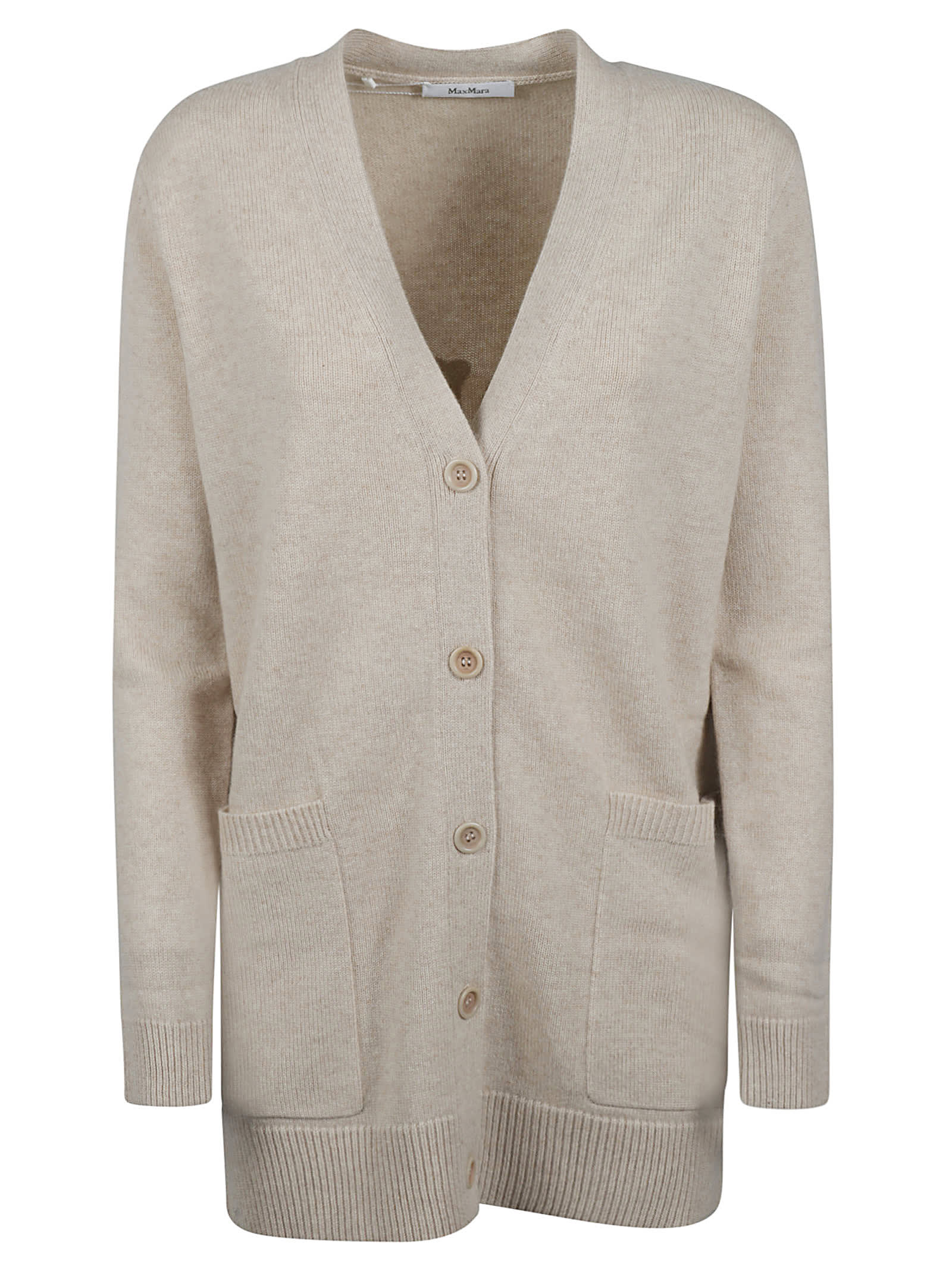 Max Mara Wool And Cashmere Cardigan With Sequin Embroidery