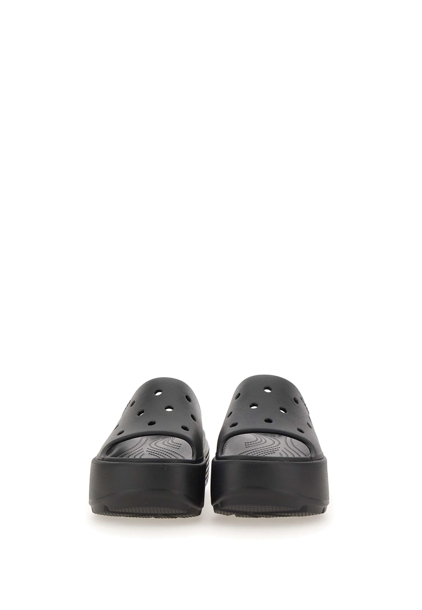 Shop Crocs Stomp Slide Sandals In Blk Black