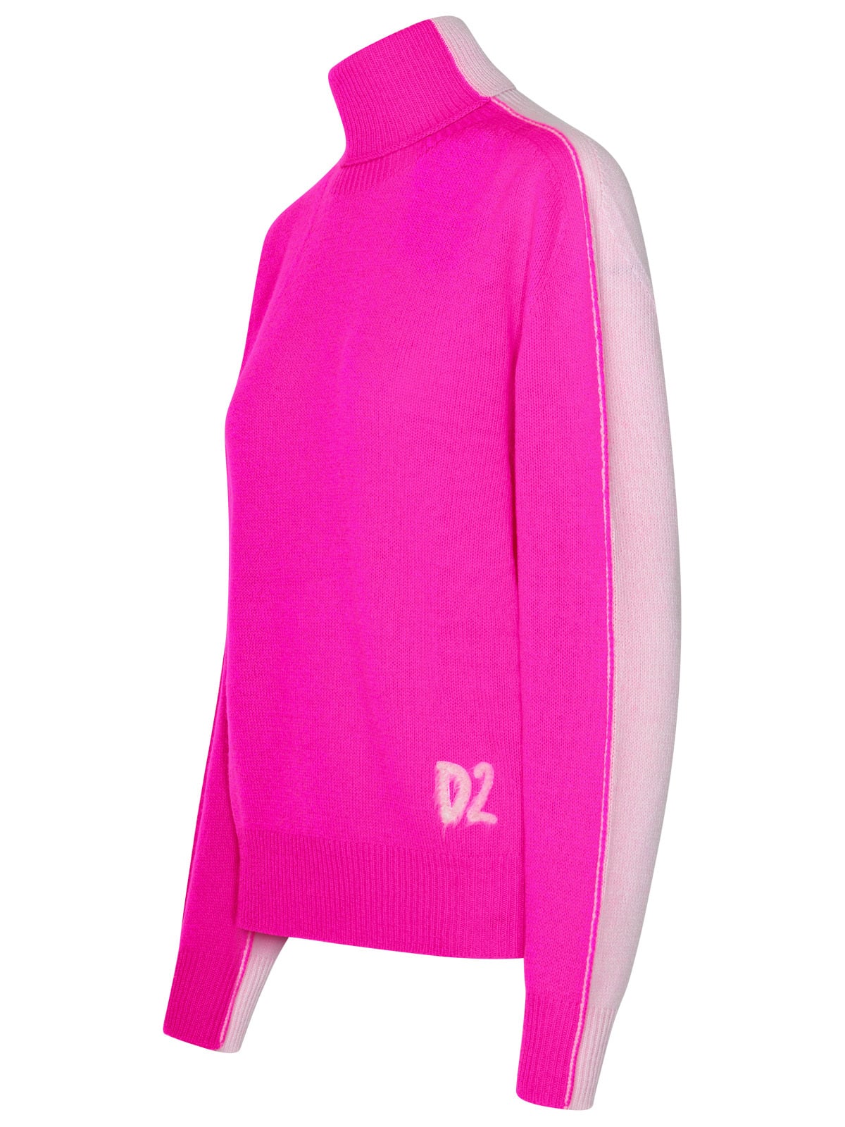 Shop Dsquared2 Fuchsia Cashmere Blend Turtleneck Sweater In Fucsia