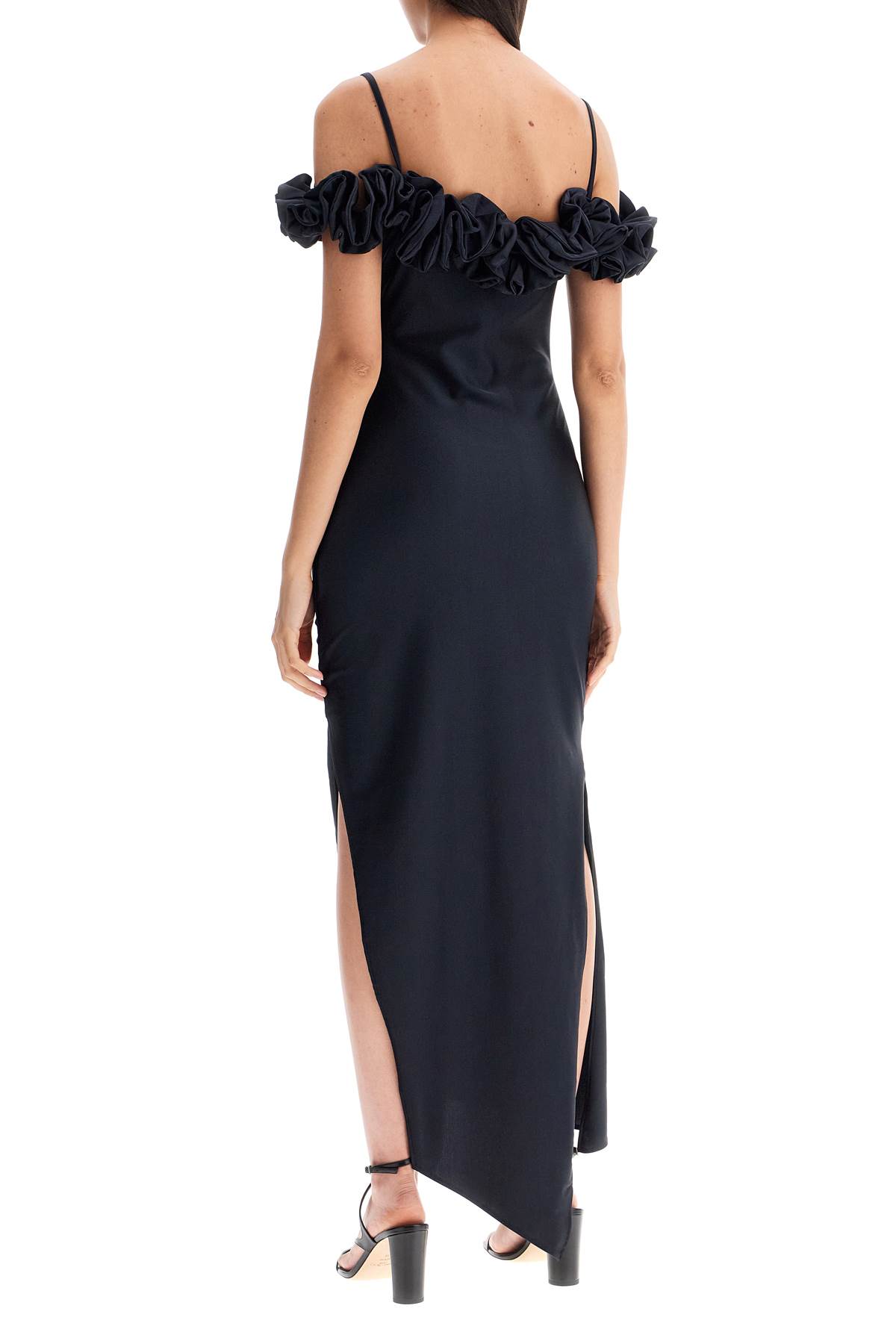 Shop Coperni Maxi Dress With Ruffles In Black