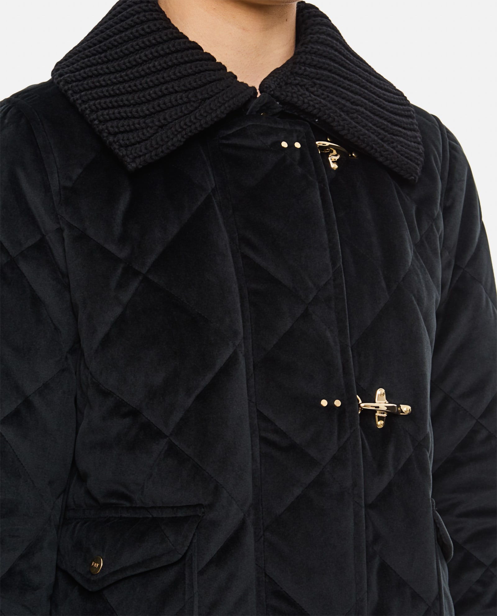 Shop Fay Mini 3 Hooks Jacket In Black