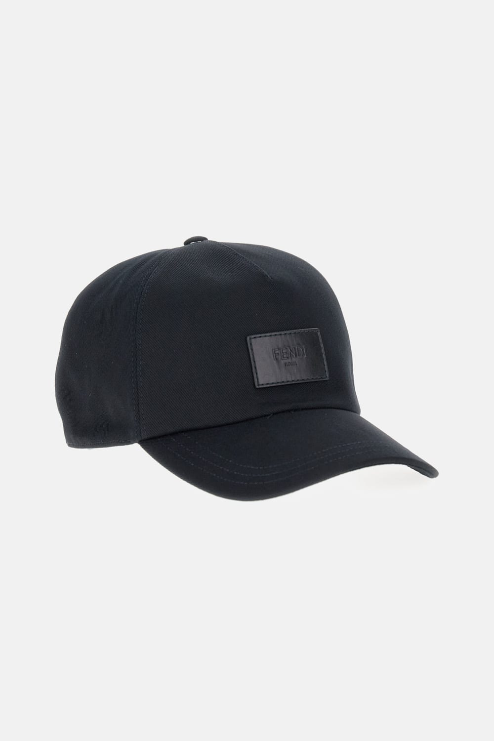 Fendi Baseball Cap With Logo Plaque In Black