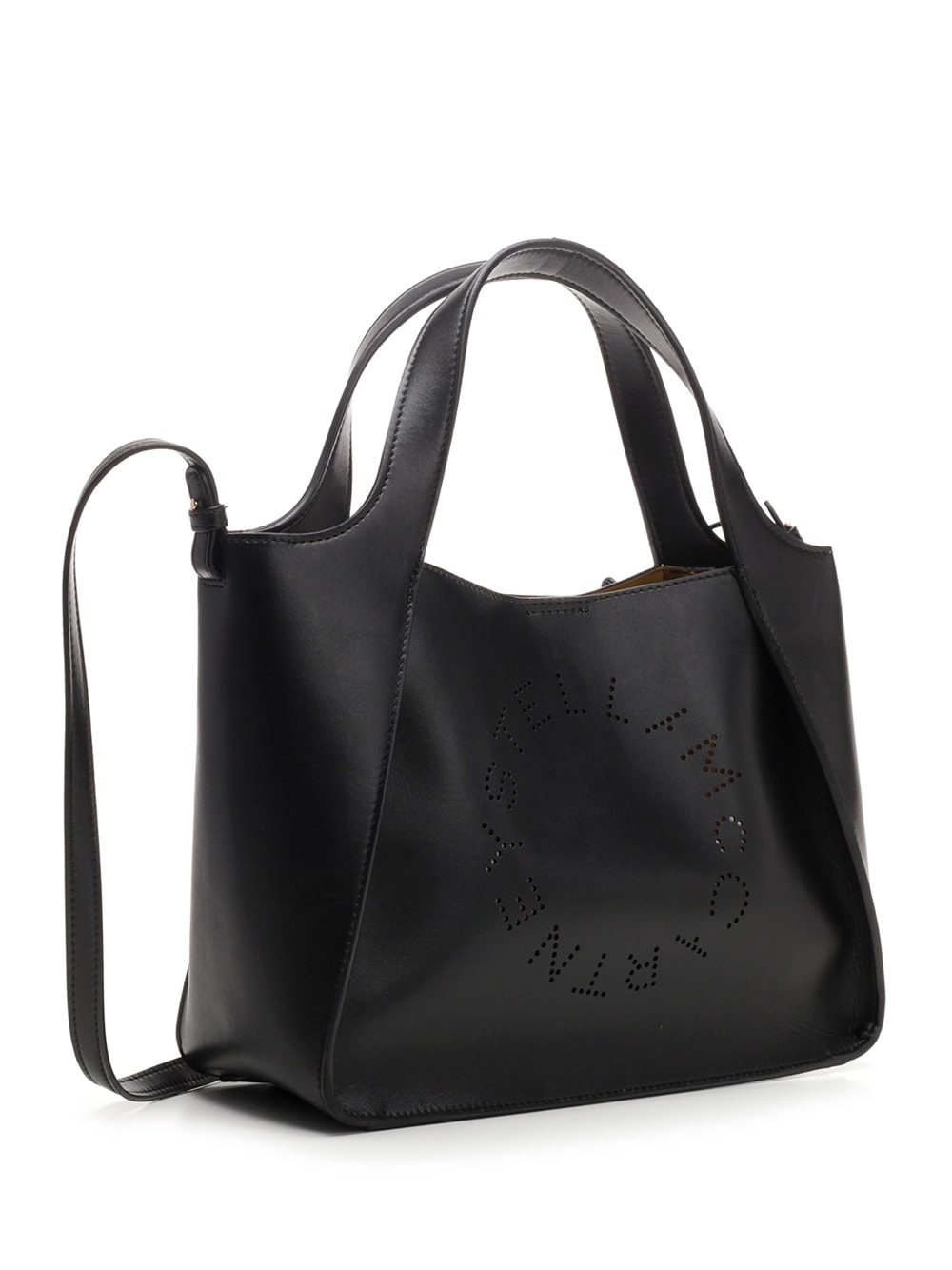 Shop Stella Mccartney Stella Logo Faux Leather Tote Bag In Black