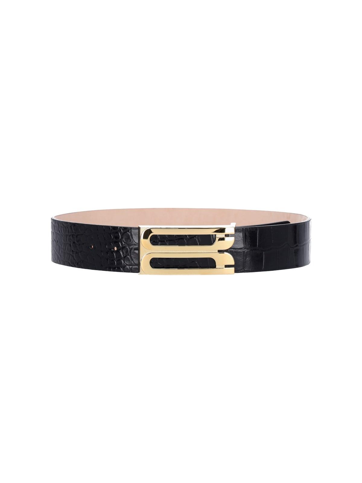 Shop Victoria Beckham Jumbo Frame Belt In Nero