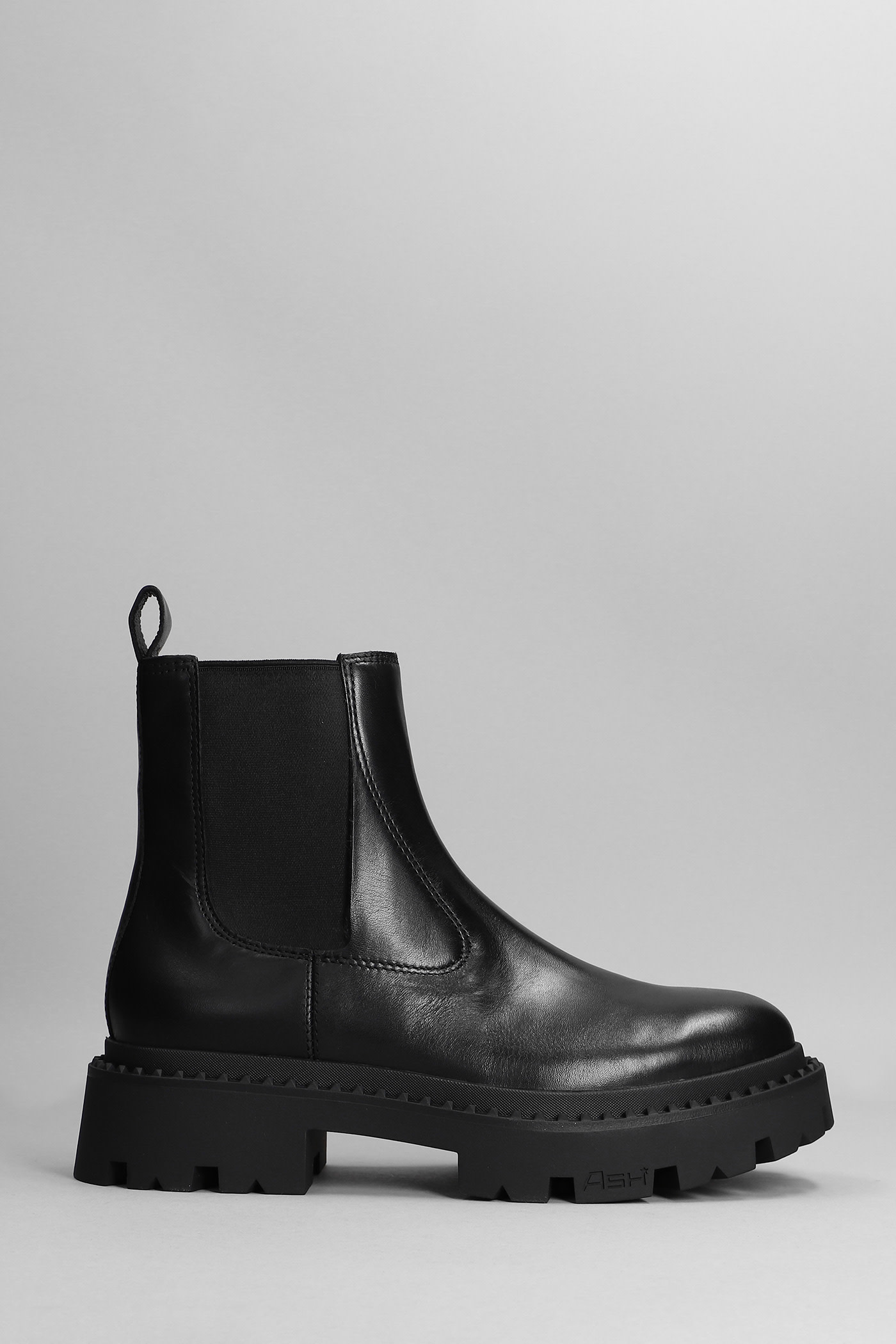 Ash Genesis Combat Boots In Black Leather