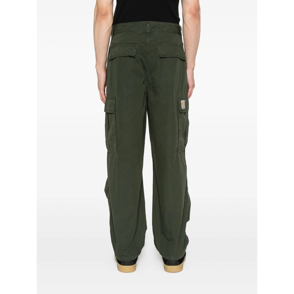 Carhartt Cargo Trousers With Belt Loops And Multiple Pockets In Green