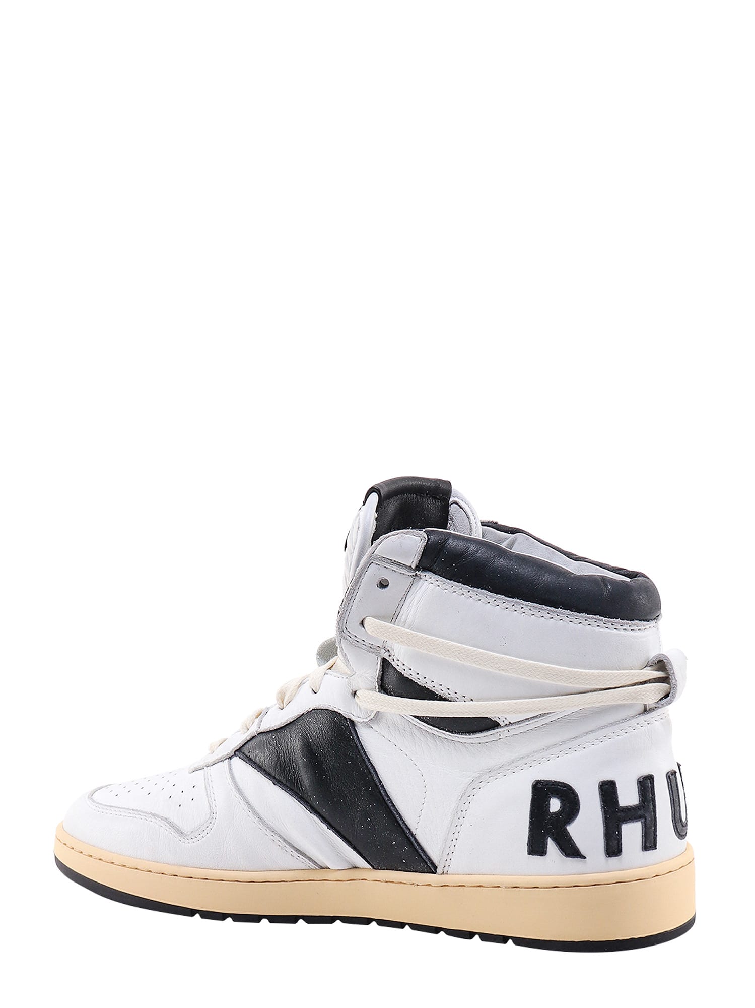 Shop Rhude Rhecess-hi Sneakers In White/black