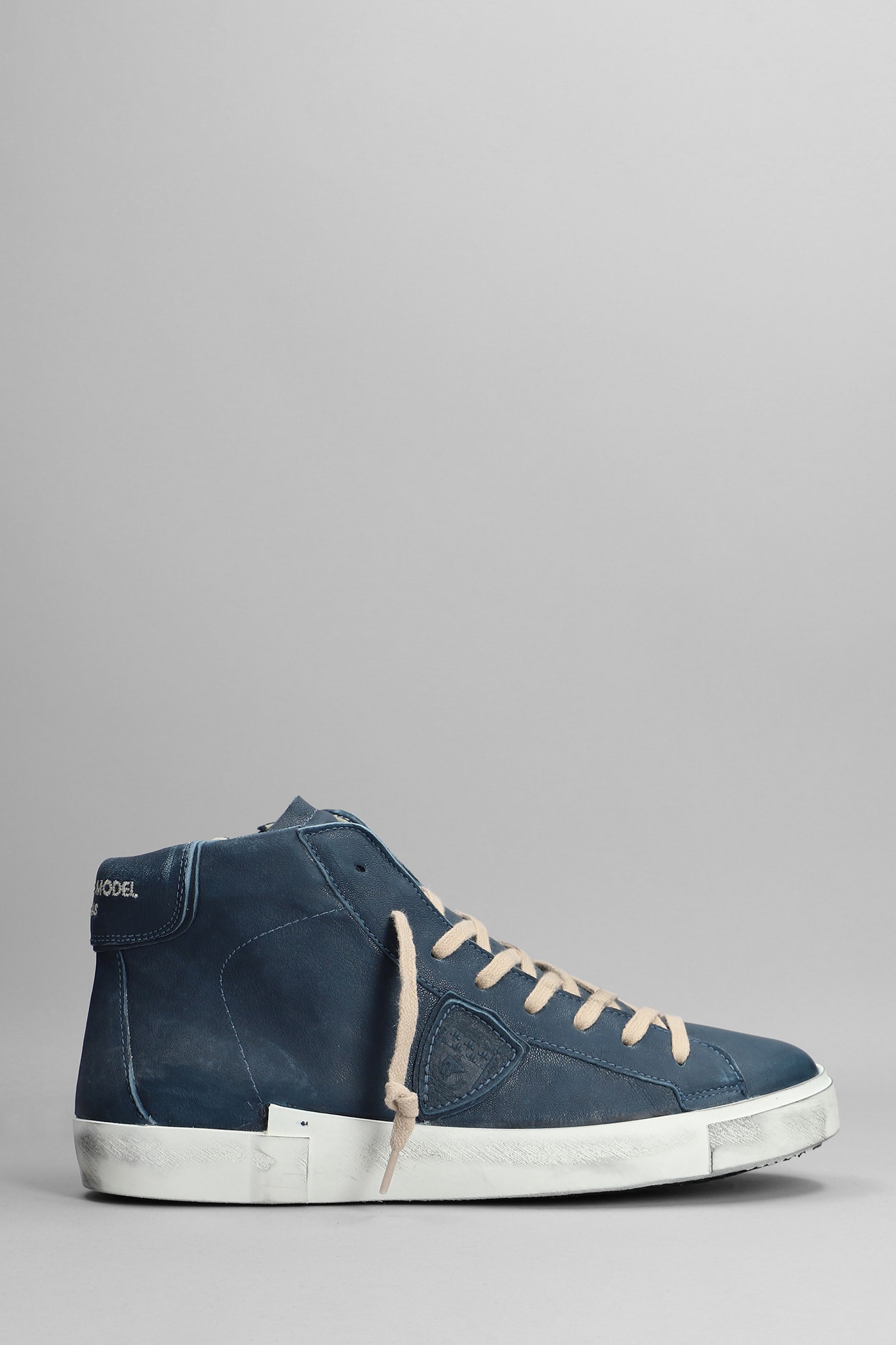 Philippe Model Prsx High Sneakers In Blue Leather