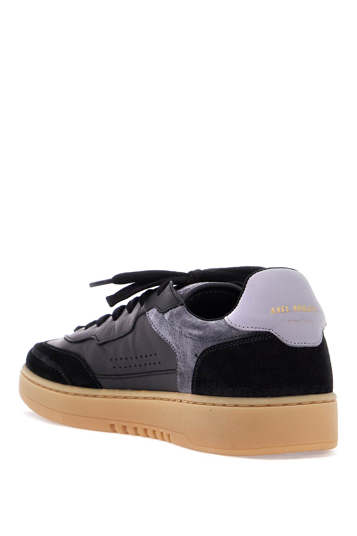 Axel Arigato Black Low Sneakers In Eco-friendly Leather And Suede With Beige Sole In Black Gum (black)