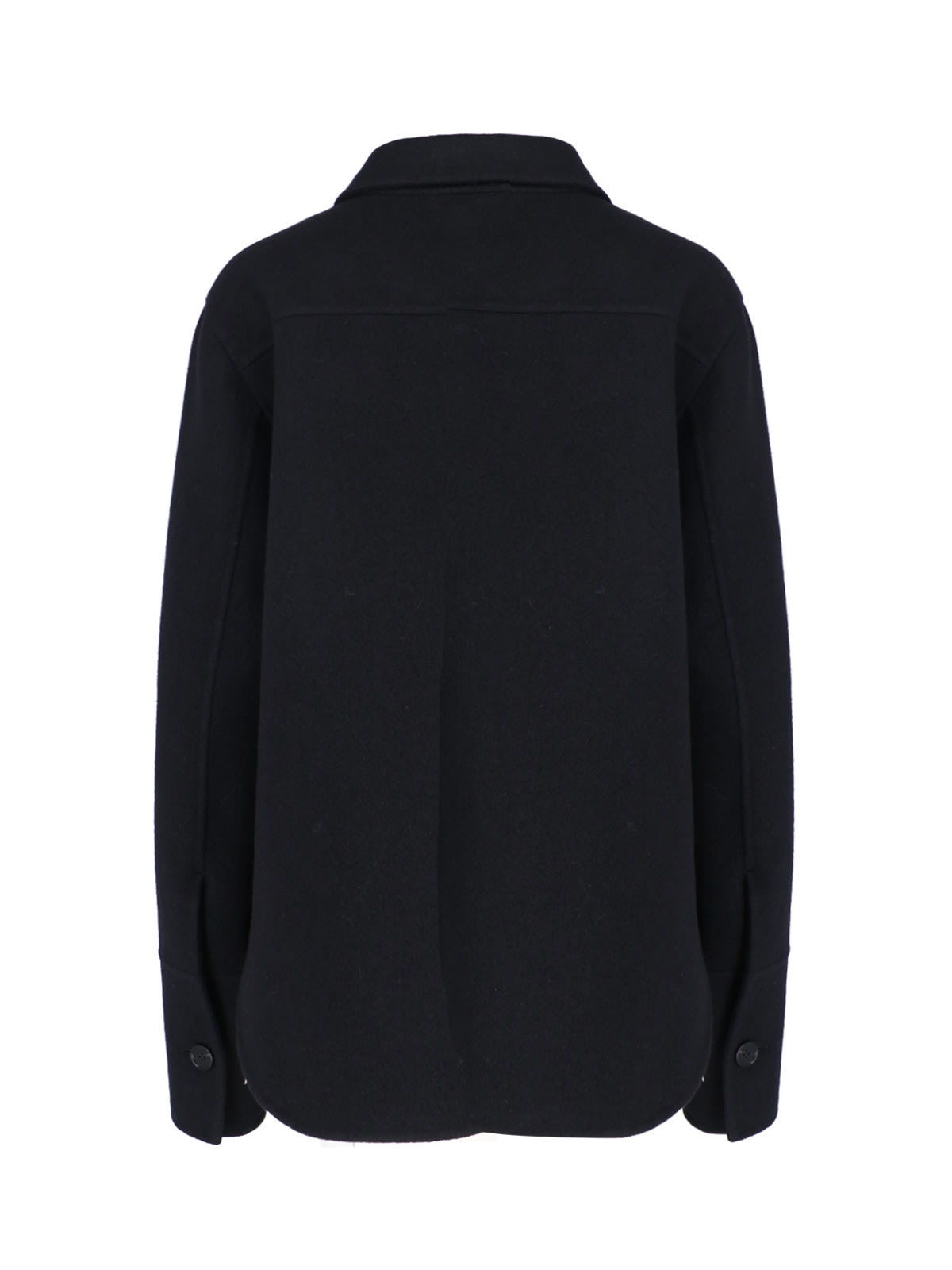 Shop Jil Sander Virgin Wool Overshirt In Black