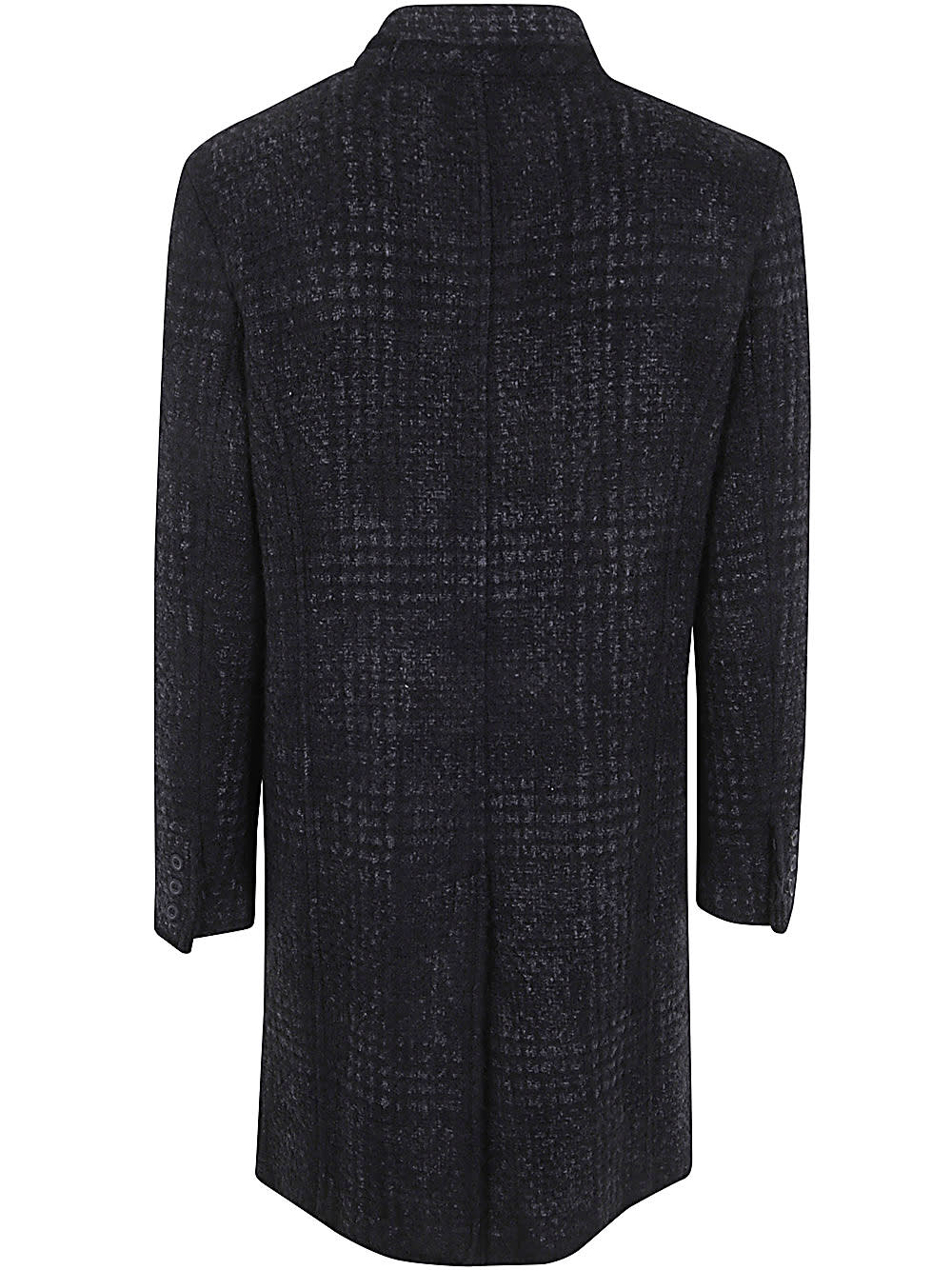 Shop Avant Toi Tonal Effect Prince Of Wales Coat In Black