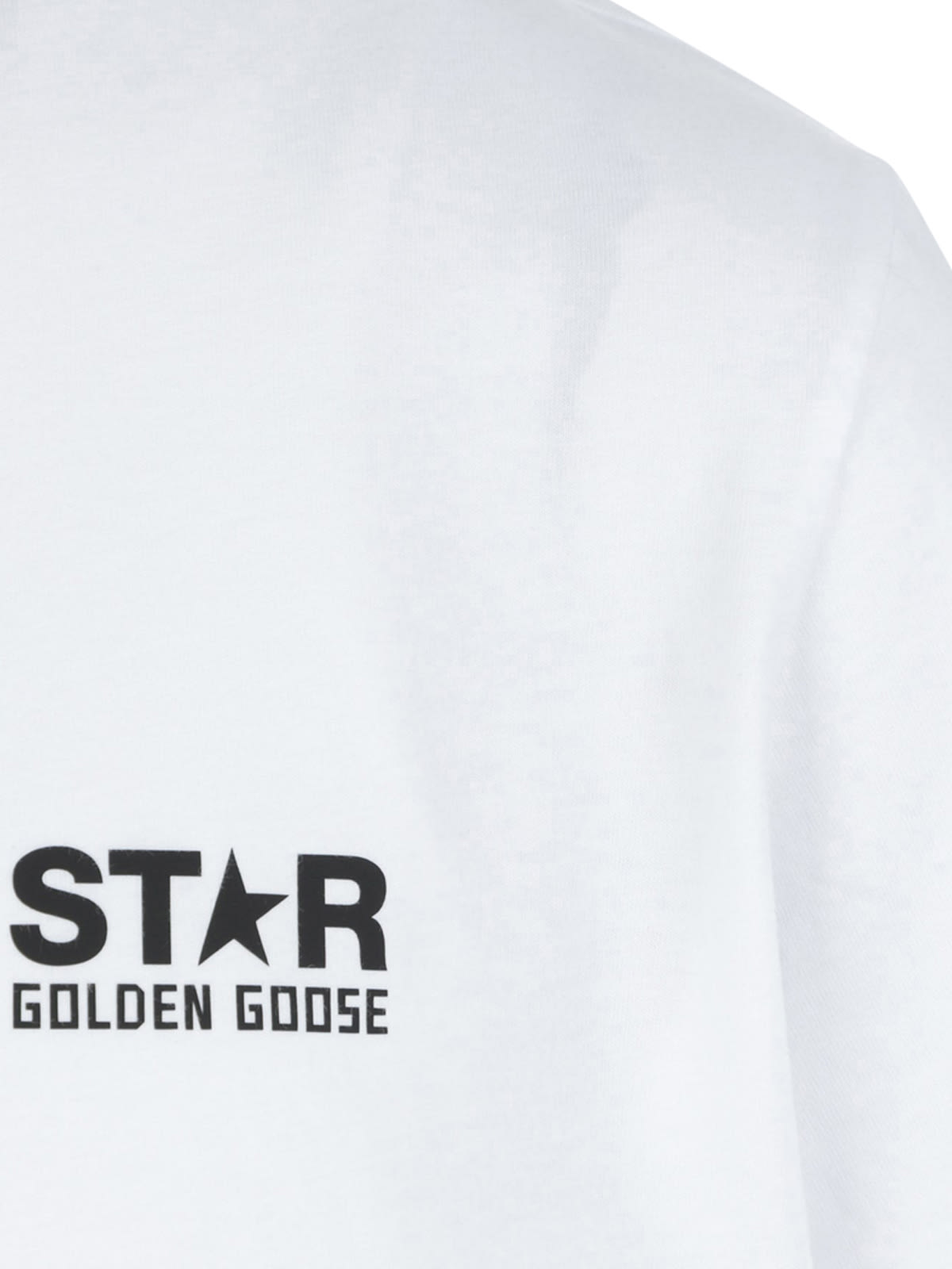 Shop Golden Goose Star M`s Regular T-shirt / Logo Star/ Blackboard In Optic White Black