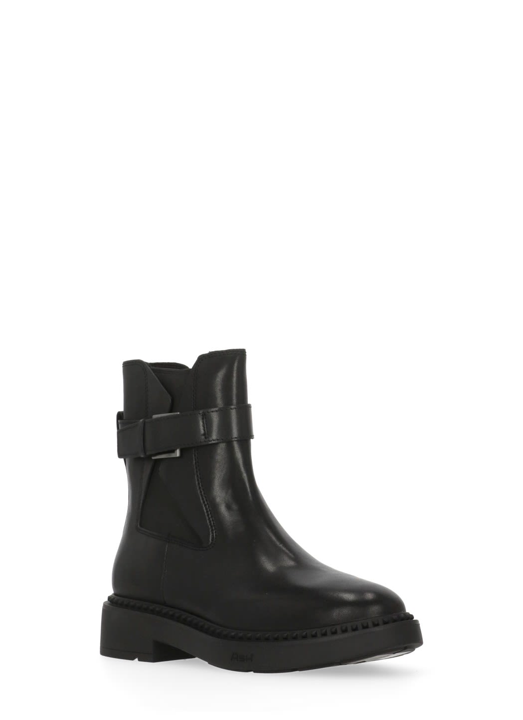 Ash Leather Chelsea Ankle Boots With Block Heel In Black