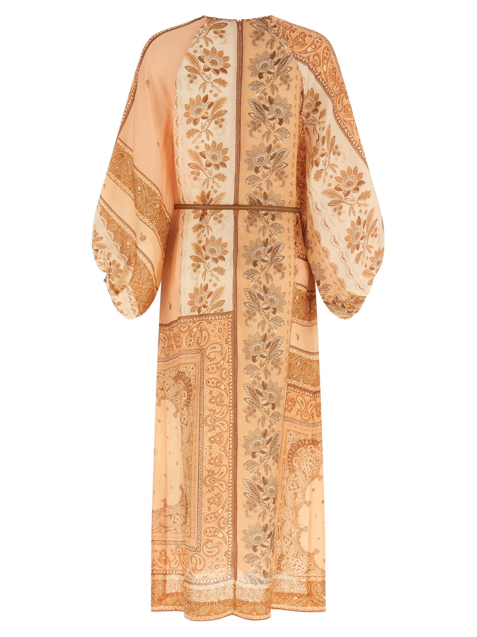 Zimmermann Pink Lucky Tunic Midi Dress In Brown