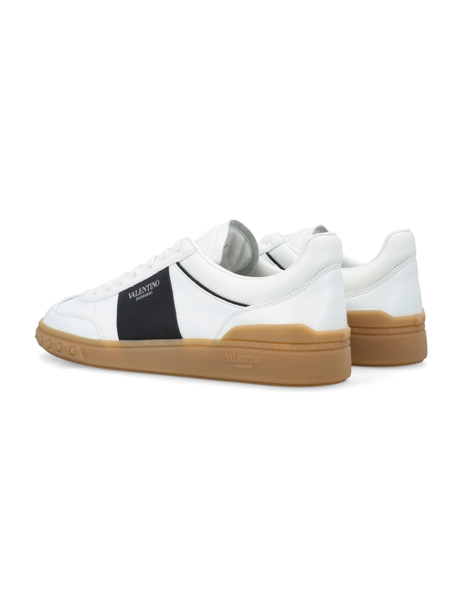 Shop Valentino Upbillage Low Top Sneakers In White/black