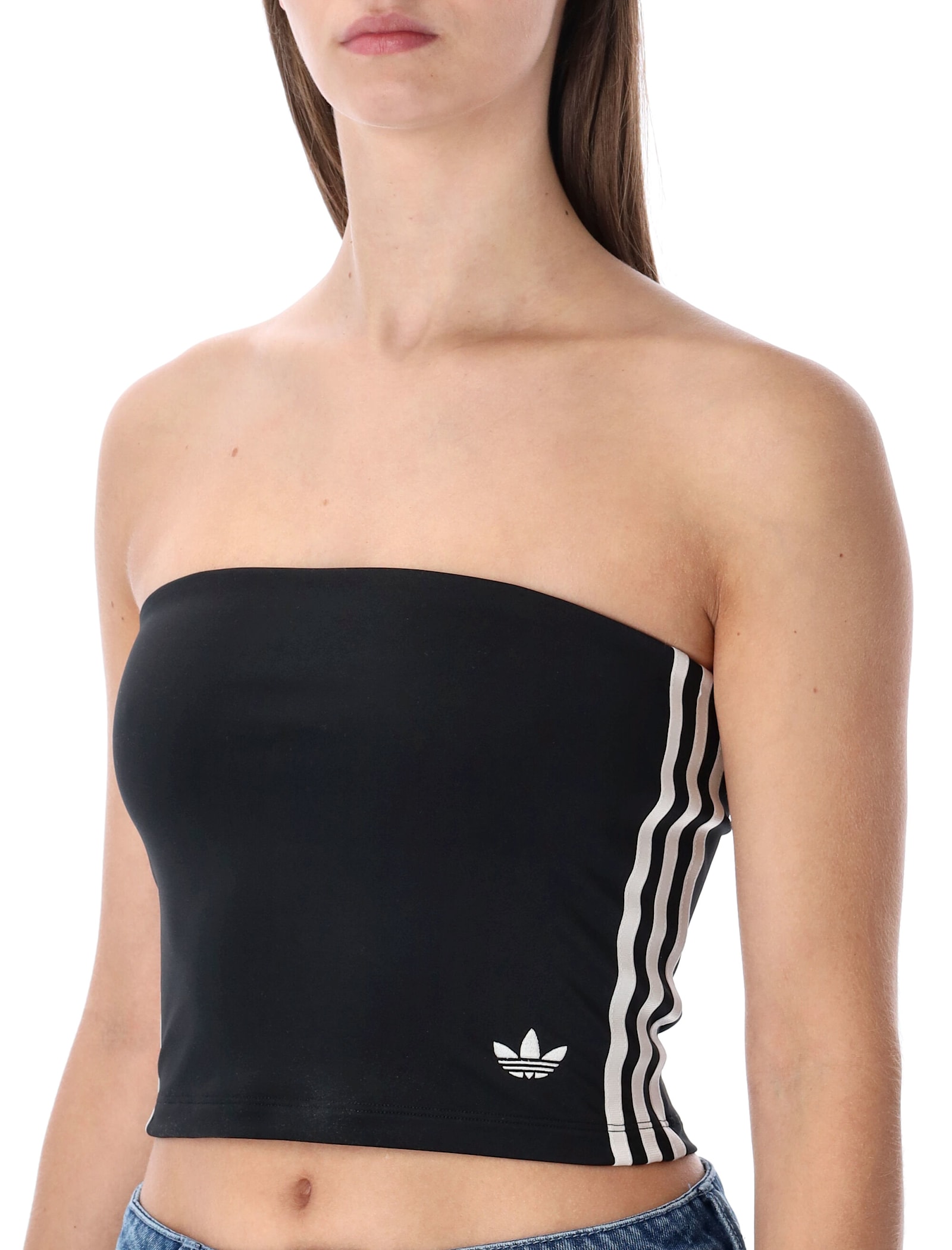Adidas Originals Black Tube Top In Black