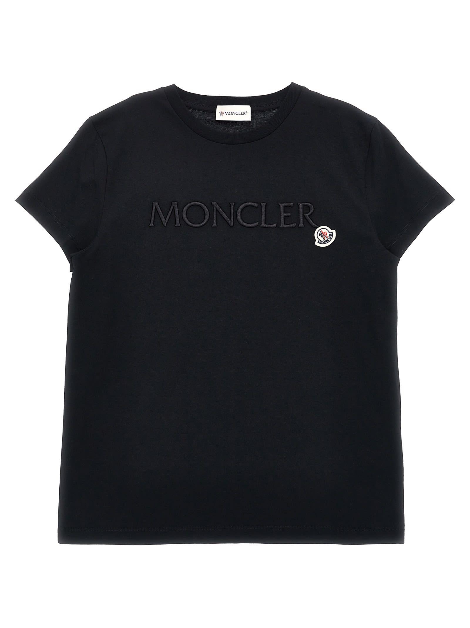 Moncler 3d Embroidery T-shirt In Black