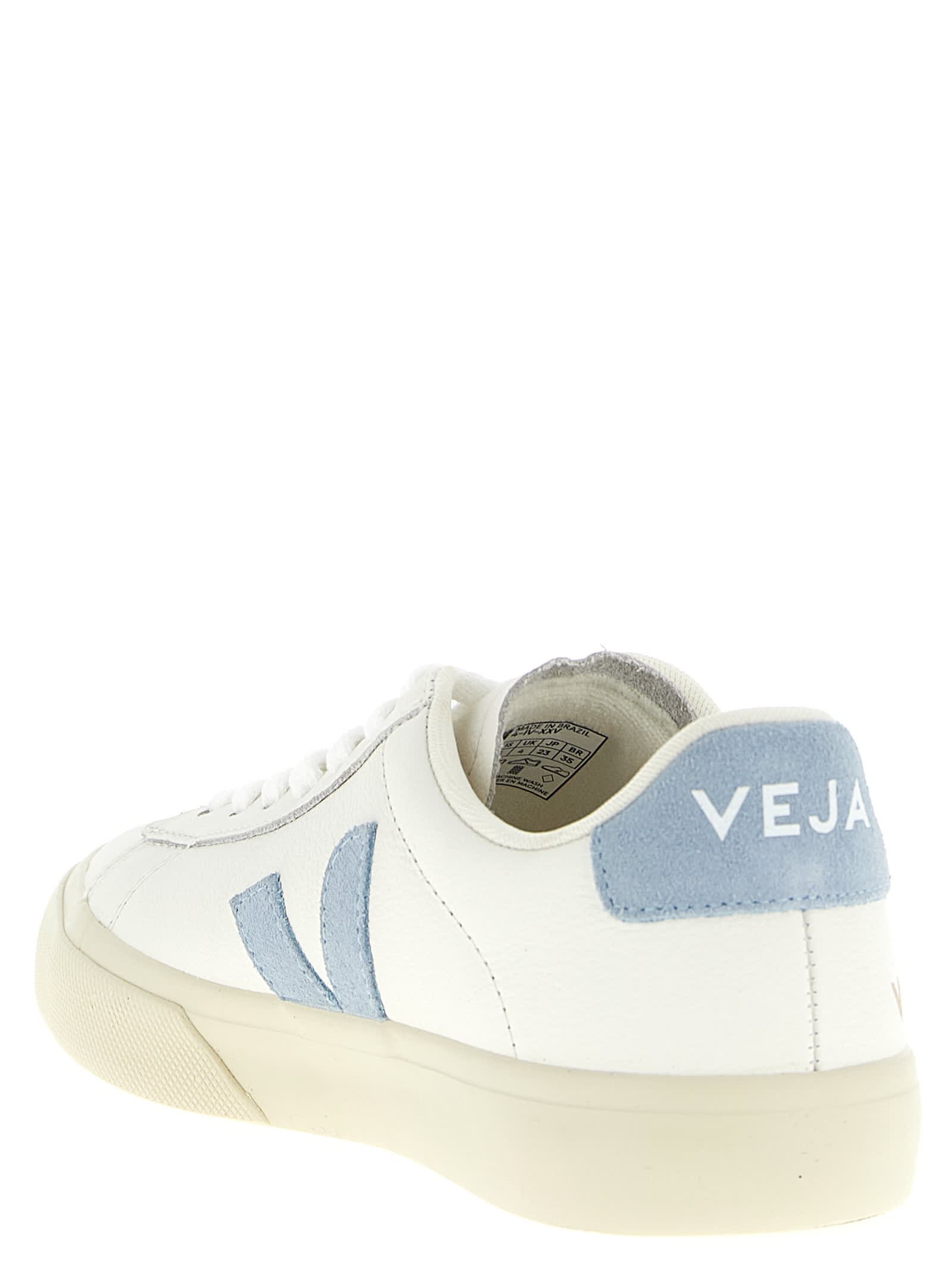 Veja Campo Low-top Leather Sneakers In Blue