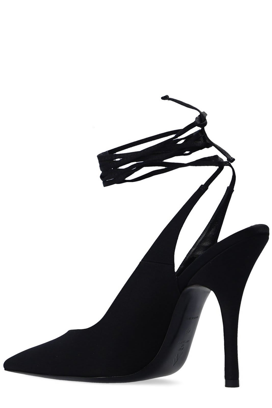 Shop Attico Slingback Ankle Strapped Pumps In Nero