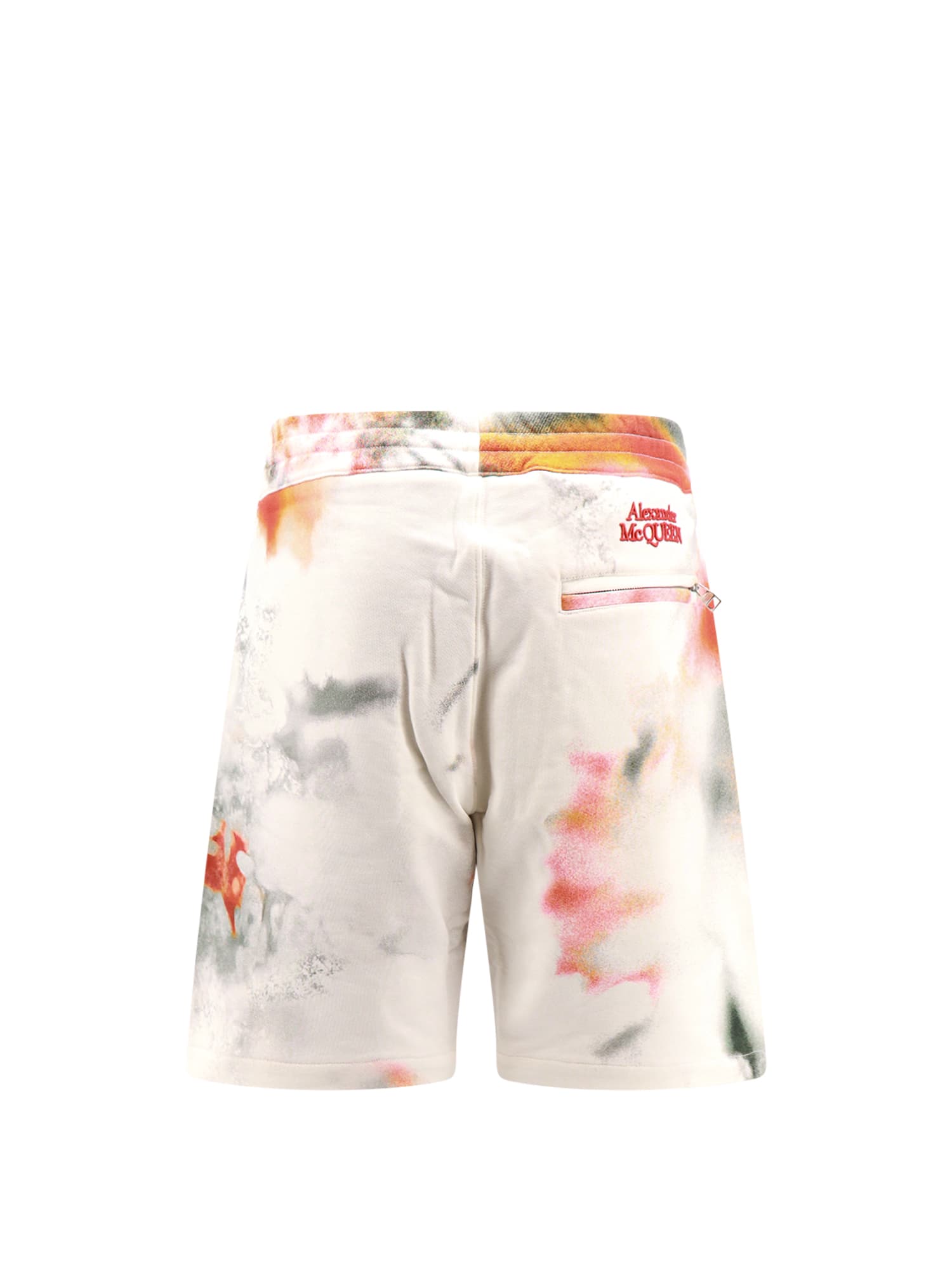 Shop Alexander Mcqueen Bermuda Shorts In White/red/black