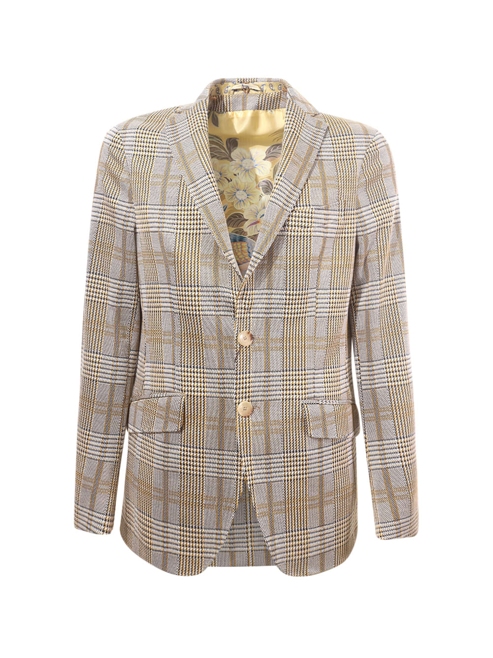 Shop Etro Single-breasted Jacket With Bib In Beige