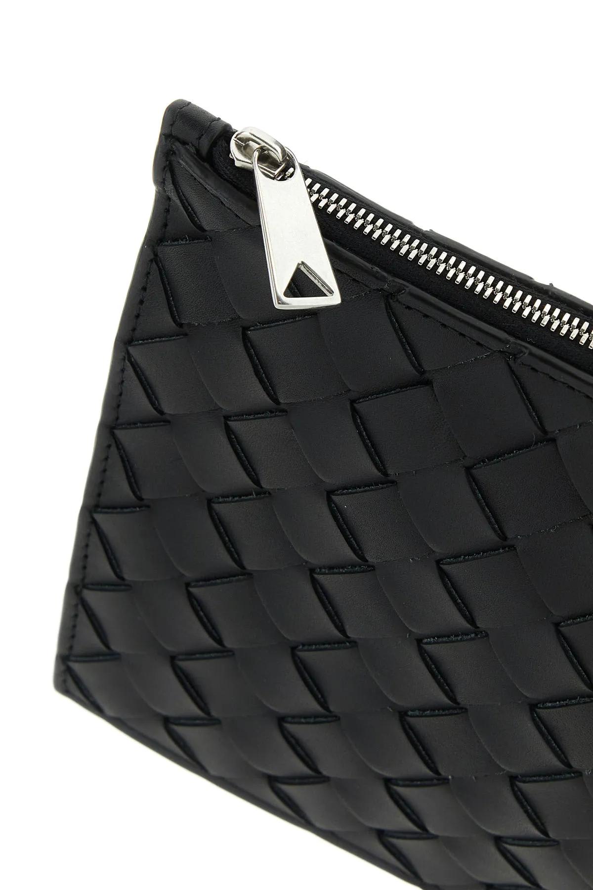 Shop Bottega Veneta Black Leather Belt Bag