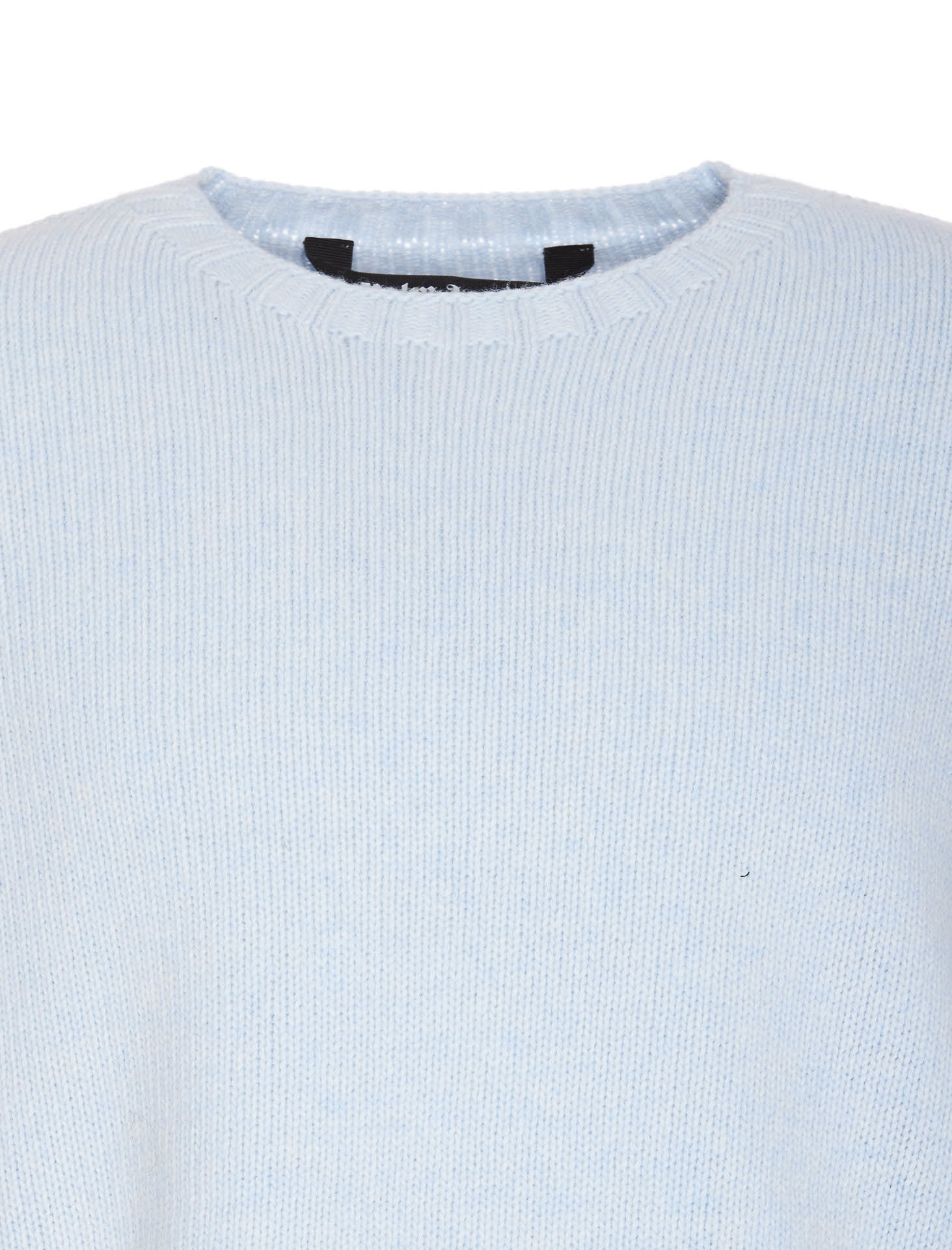 Shop Palm Angels Curved Logo Sweater In Azzurro