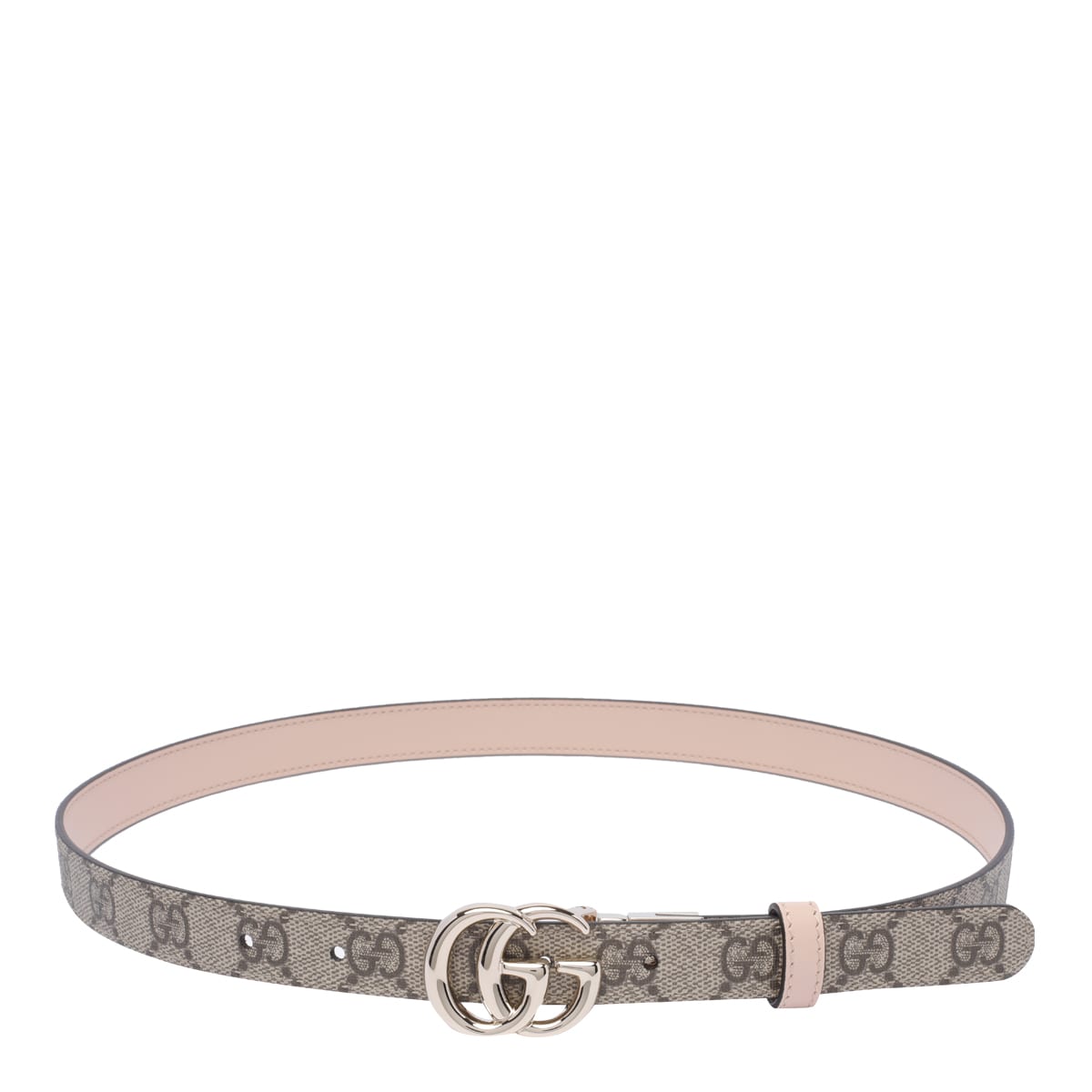 Gucci Women Reversible Gg Marmont Thin Belt In Brown