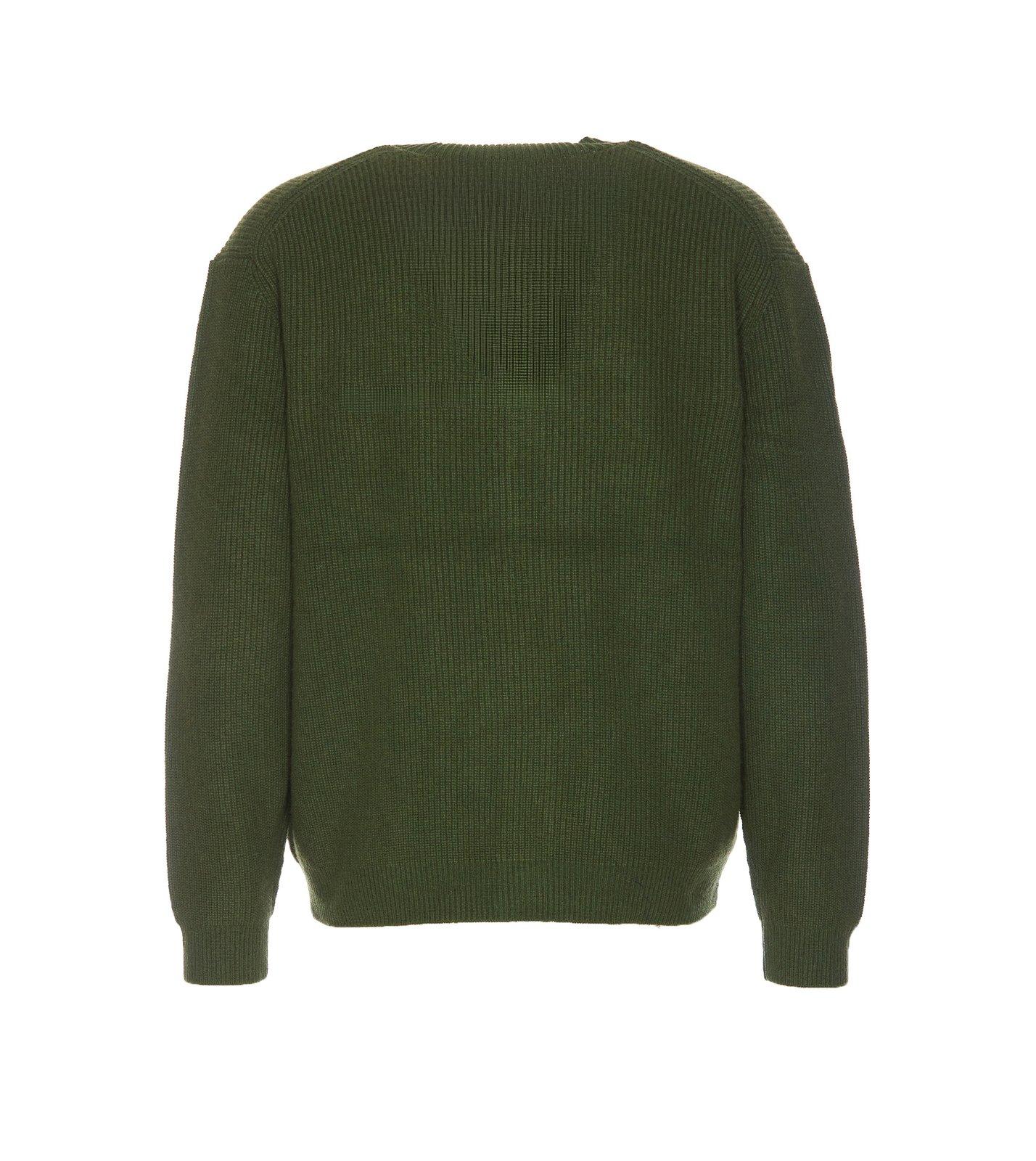 Maison Kitsuné Bold Fox Head Patch Knitted Cardigan In Ranger Green