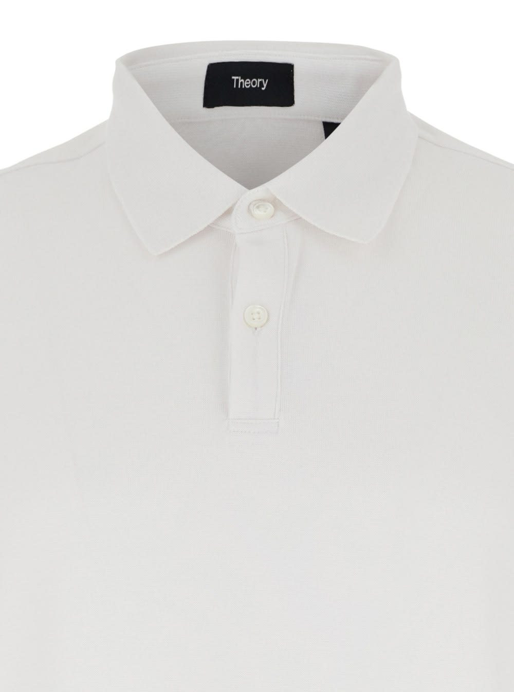 Theory White Polo Shirt With Button Closure In White
