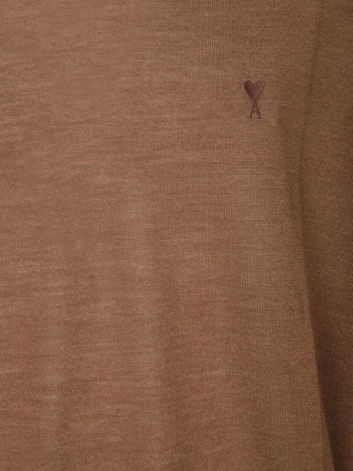 Ami Alexandre Mattiussi Hazelnut Wool And Silk Sweater In Brown