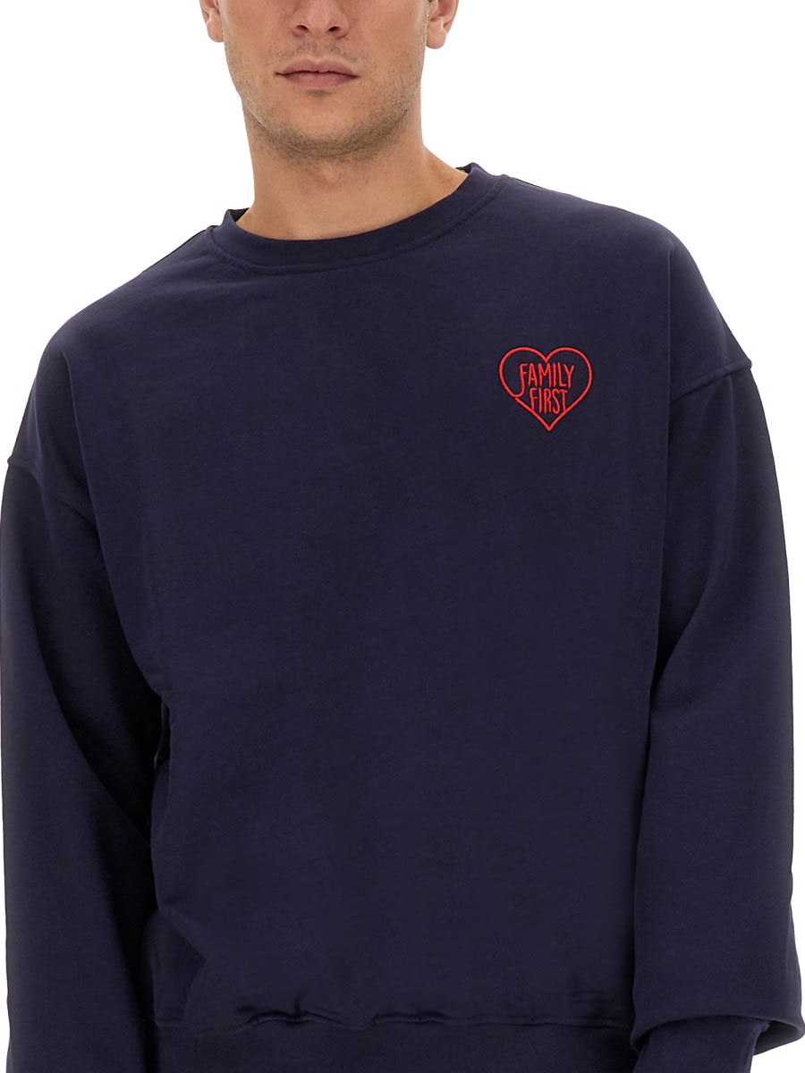 Shop Family First Milano Sweatshirt With Logo In Blue