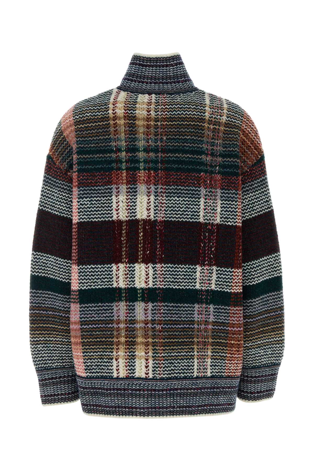 Missoni Embroidered Wool Blend Oversize Cardigan In Gray