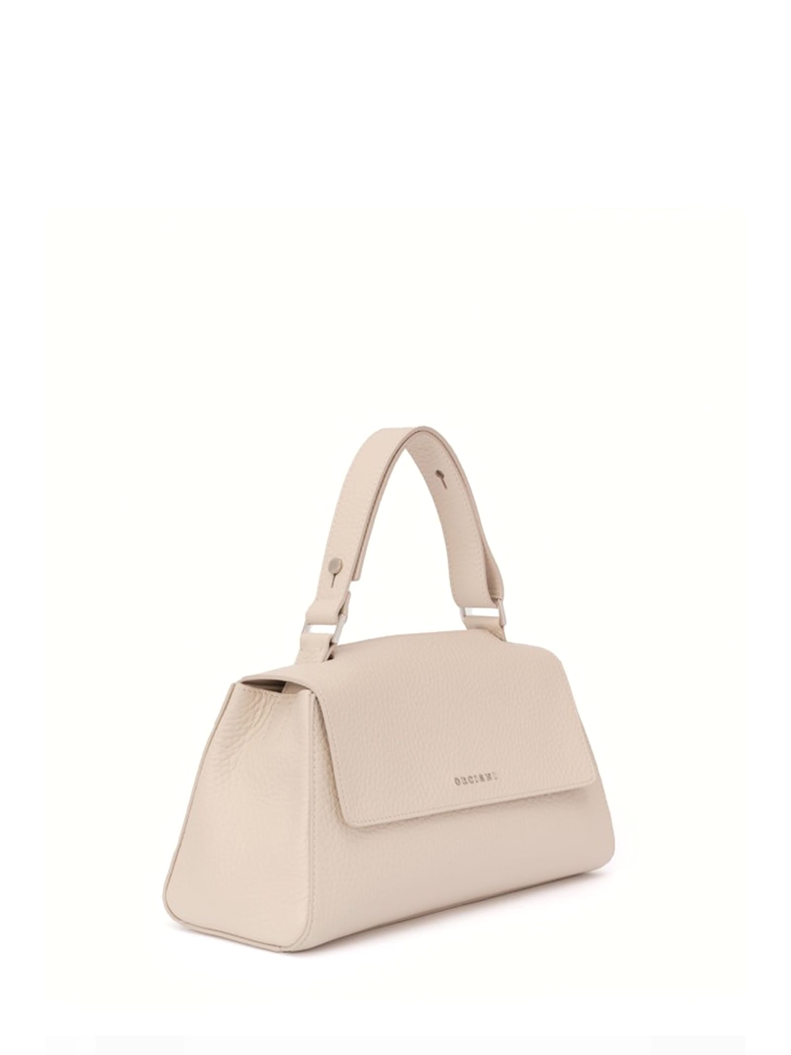 Shop Orciani Sveva Longuette Soft Leather Bag With Shoulder Strap In Avorio