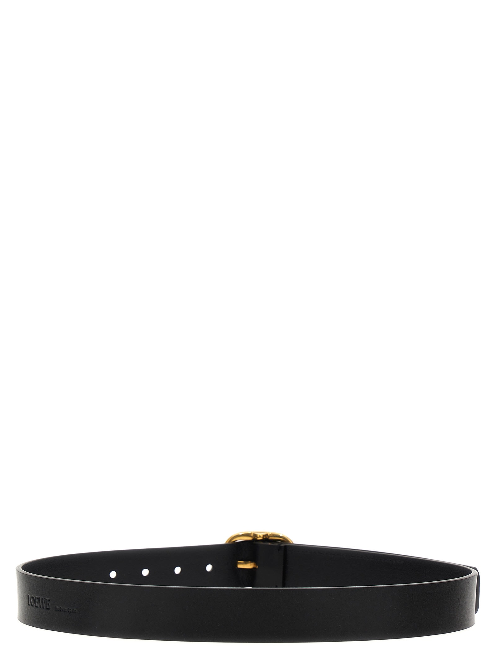 Shop Loewe Logo Rounded Belt In Black