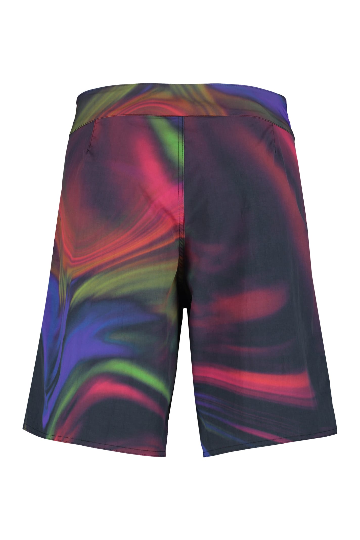 Shop Emporio Armani Sustainability Project - Printed Swim Shorts In Multicolor