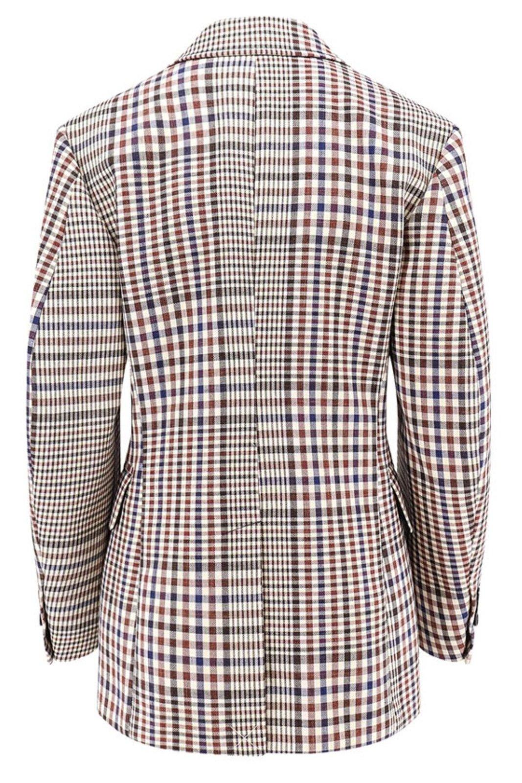 Shop Bottega Veneta Double-breasted Checked Jacket In Multicolor