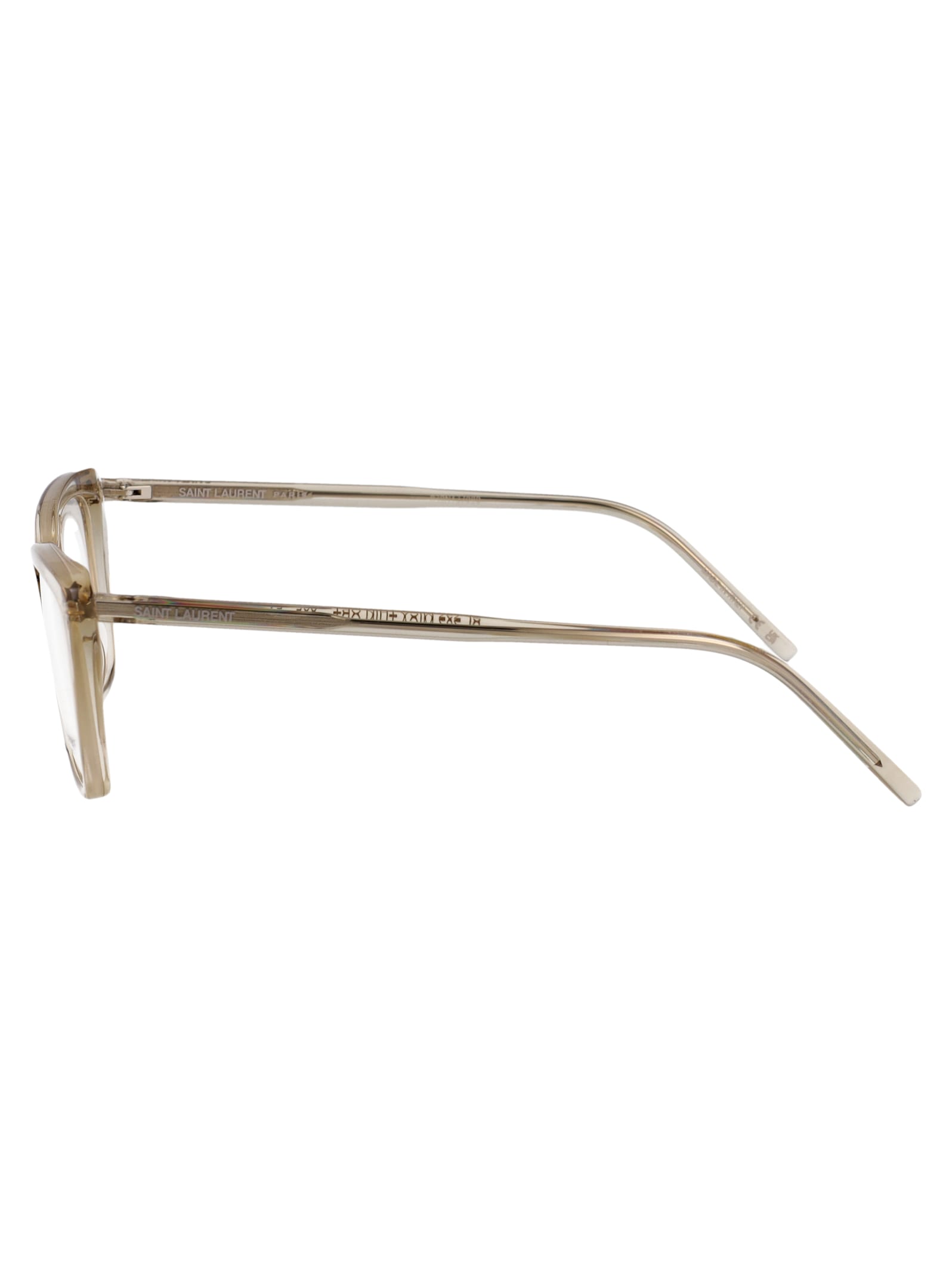 Saint Laurent Yellow-yellow-transparent Recycled Acetate Glasses In Neutral