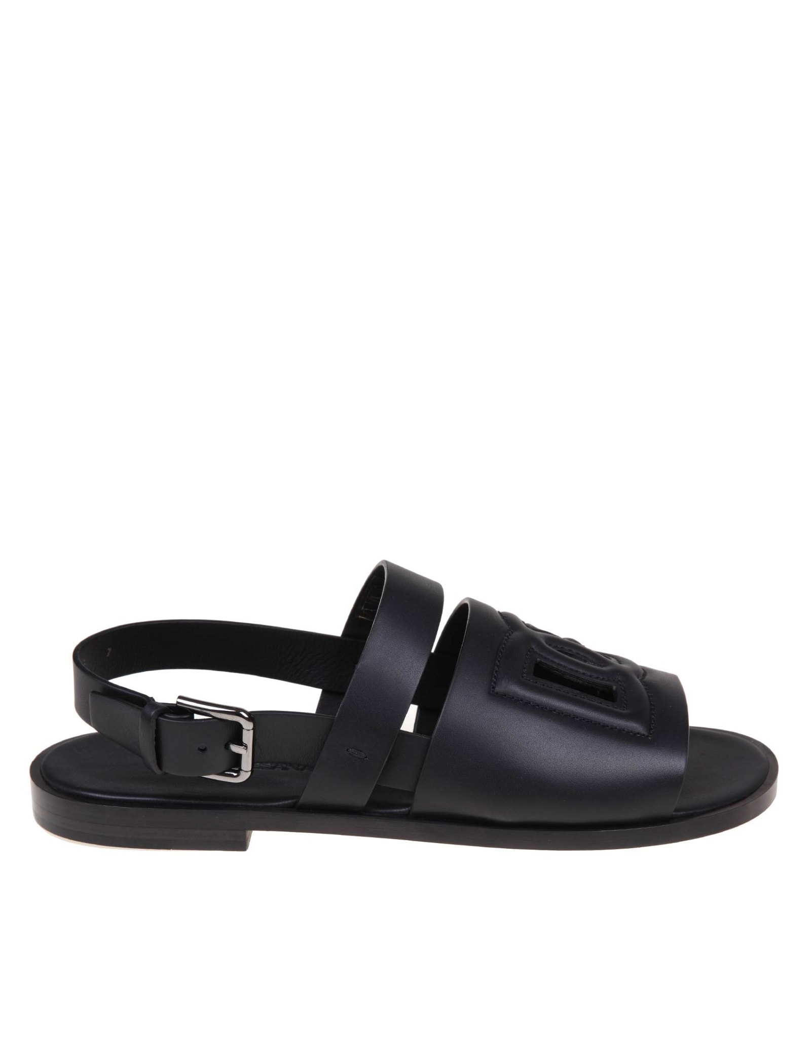Dolce & Gabbana Dg Logo Cut-out Detailed Slides In Black