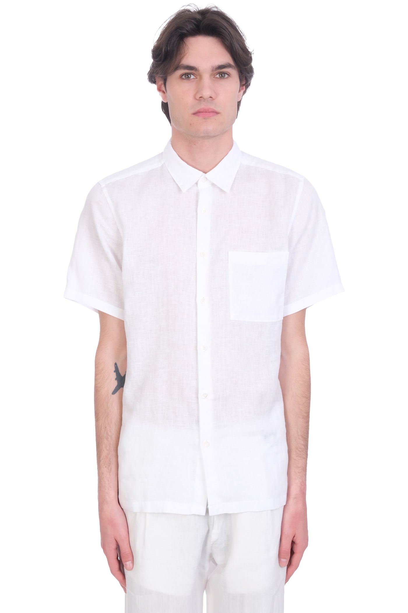 Theory Shirt In White Linen