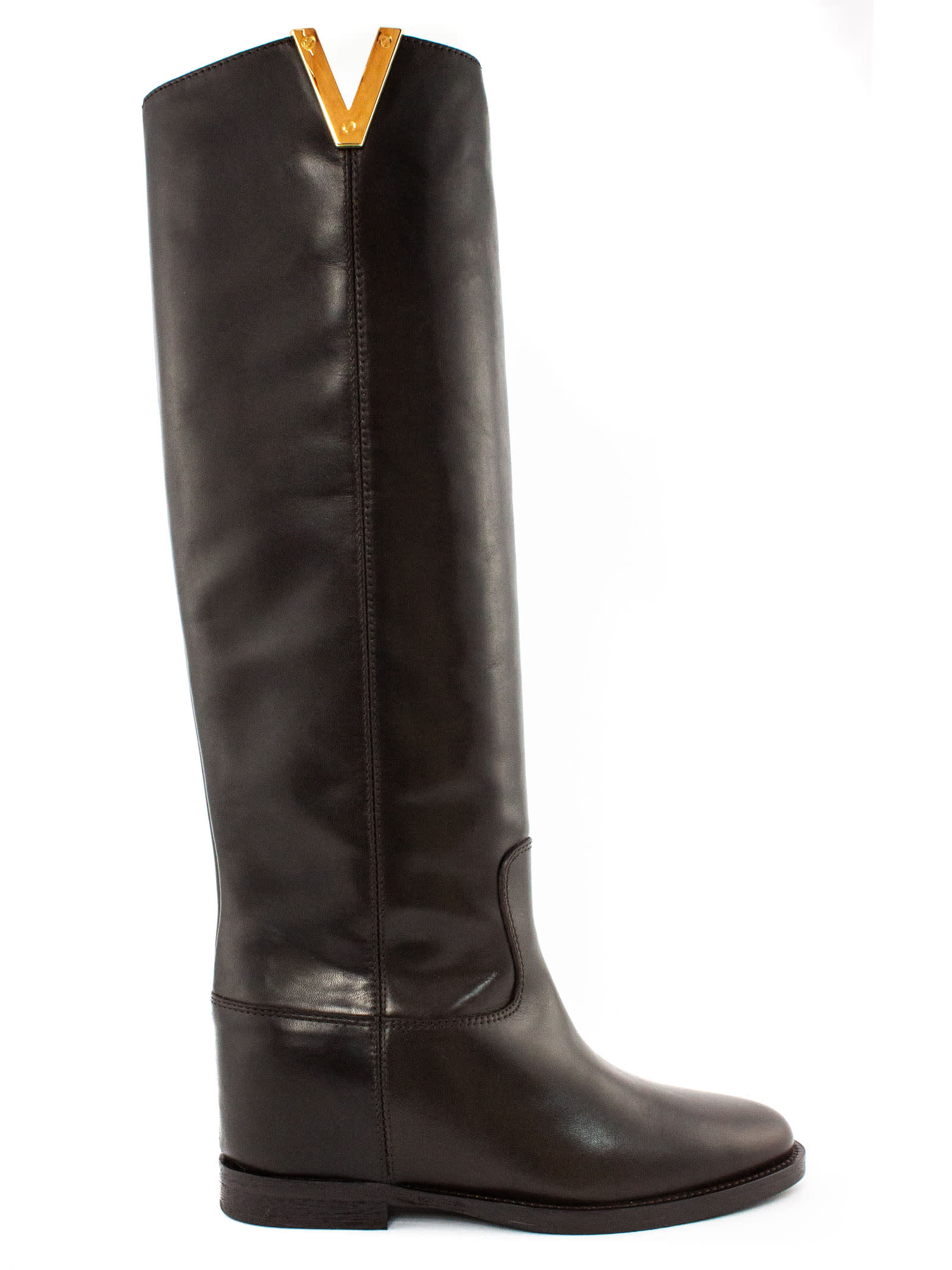 Via Roma 15 Brown Leather High Boot