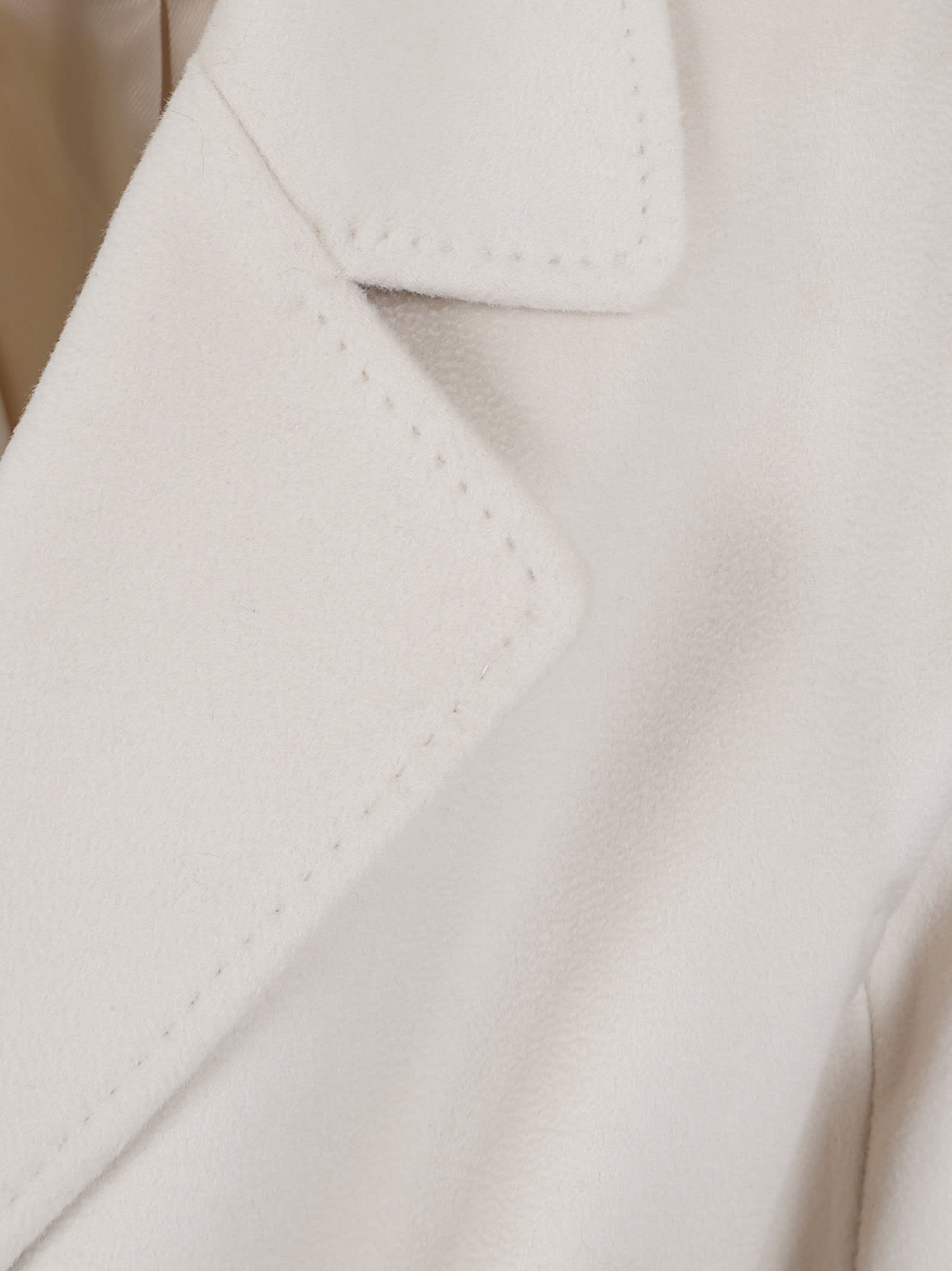 Weekend Max Mara Belt-detail Coat In White