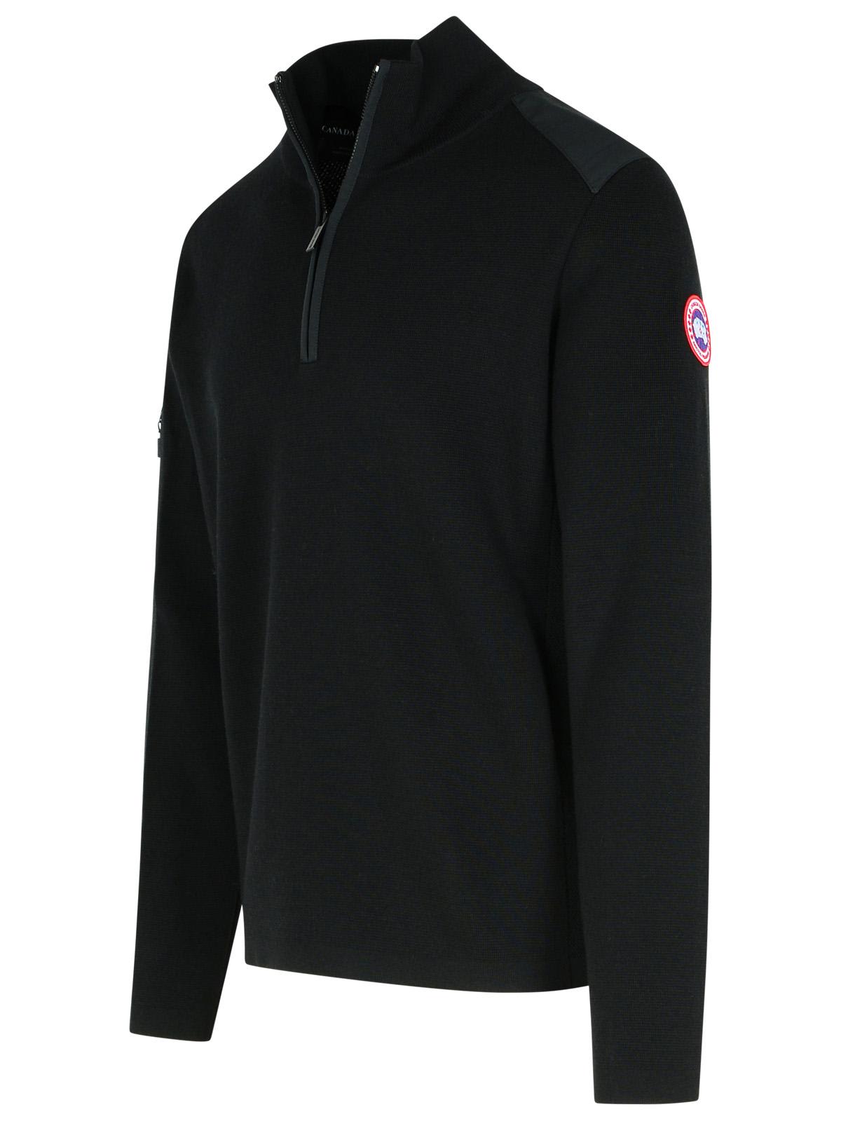 Shop Canada Goose Stormo Black Wool Sweatshirt