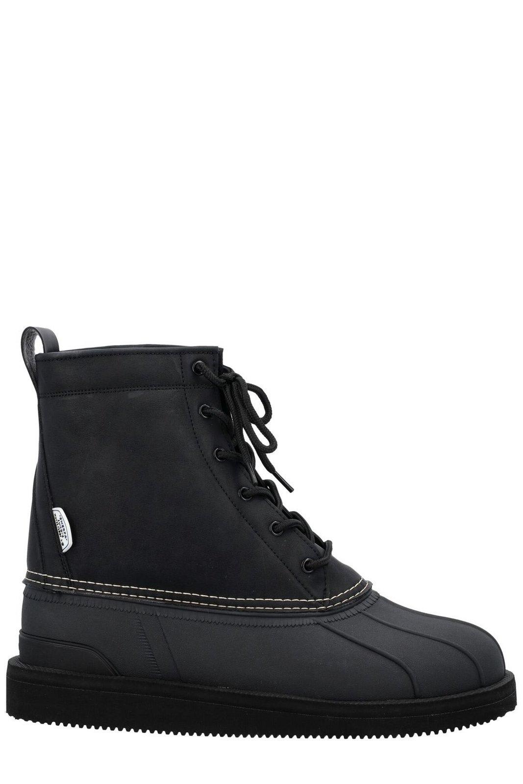 Shop Suicoke Alal Lace-up Round Toe Boots In Black