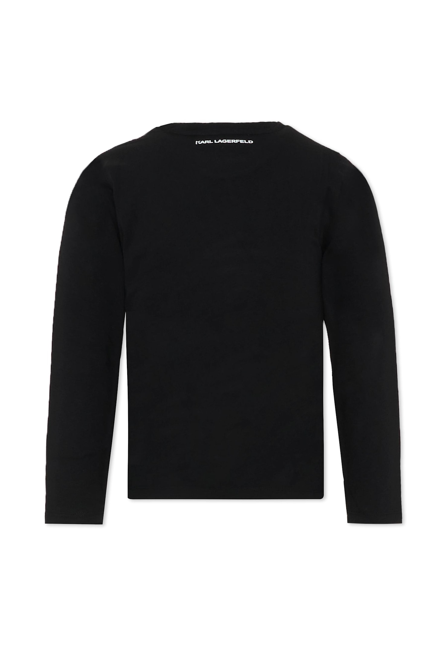 Karl Lagerfeld Black T-shirt For Kids With  In Black