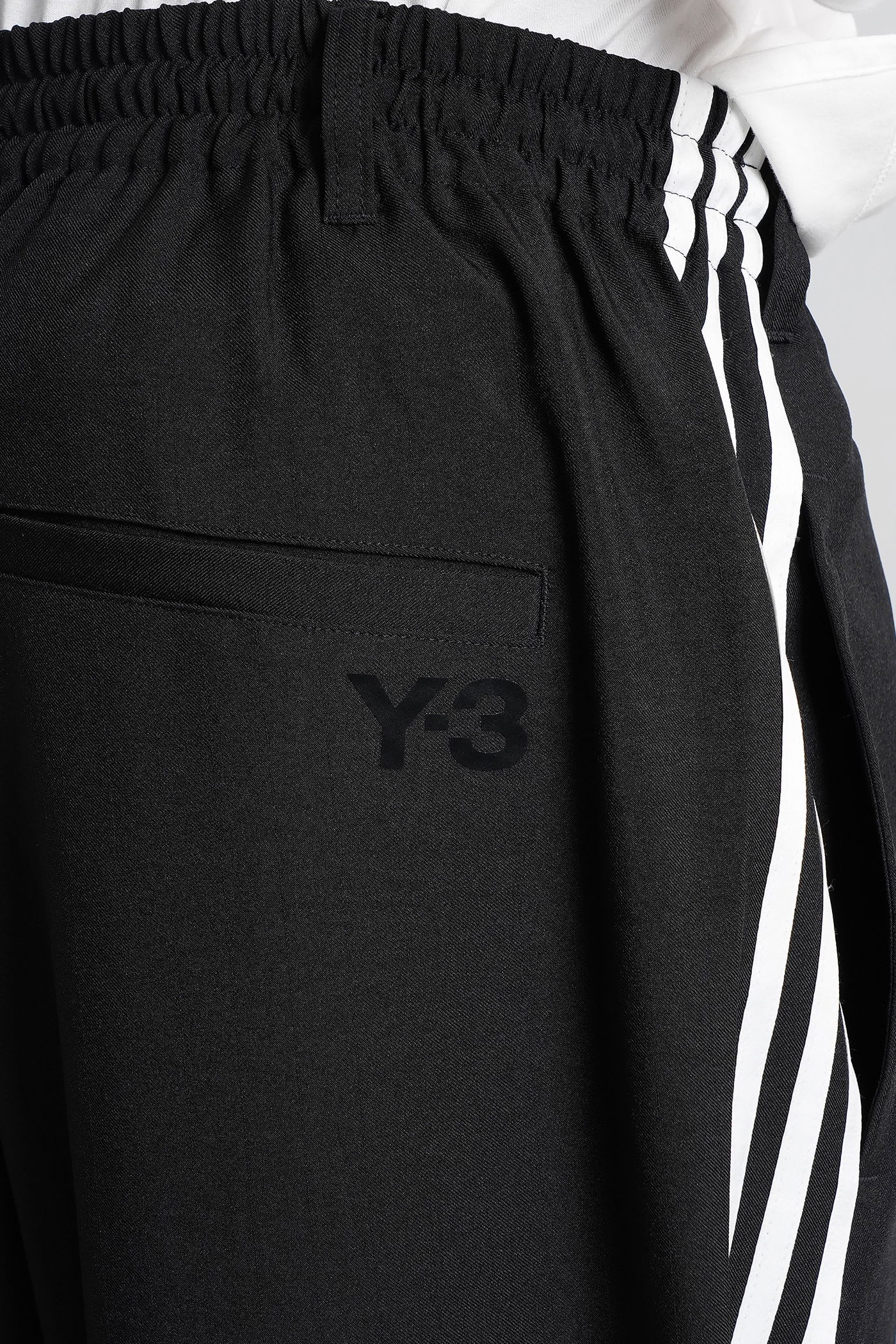 Y-3 Drawstring Trousers With Side Stripes In Black