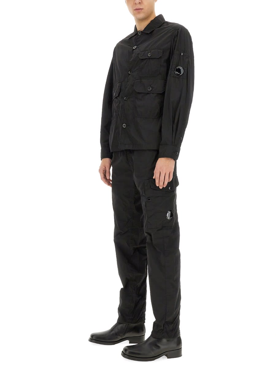 C.p. Company C.p.company Jacket With Gabardine In Black