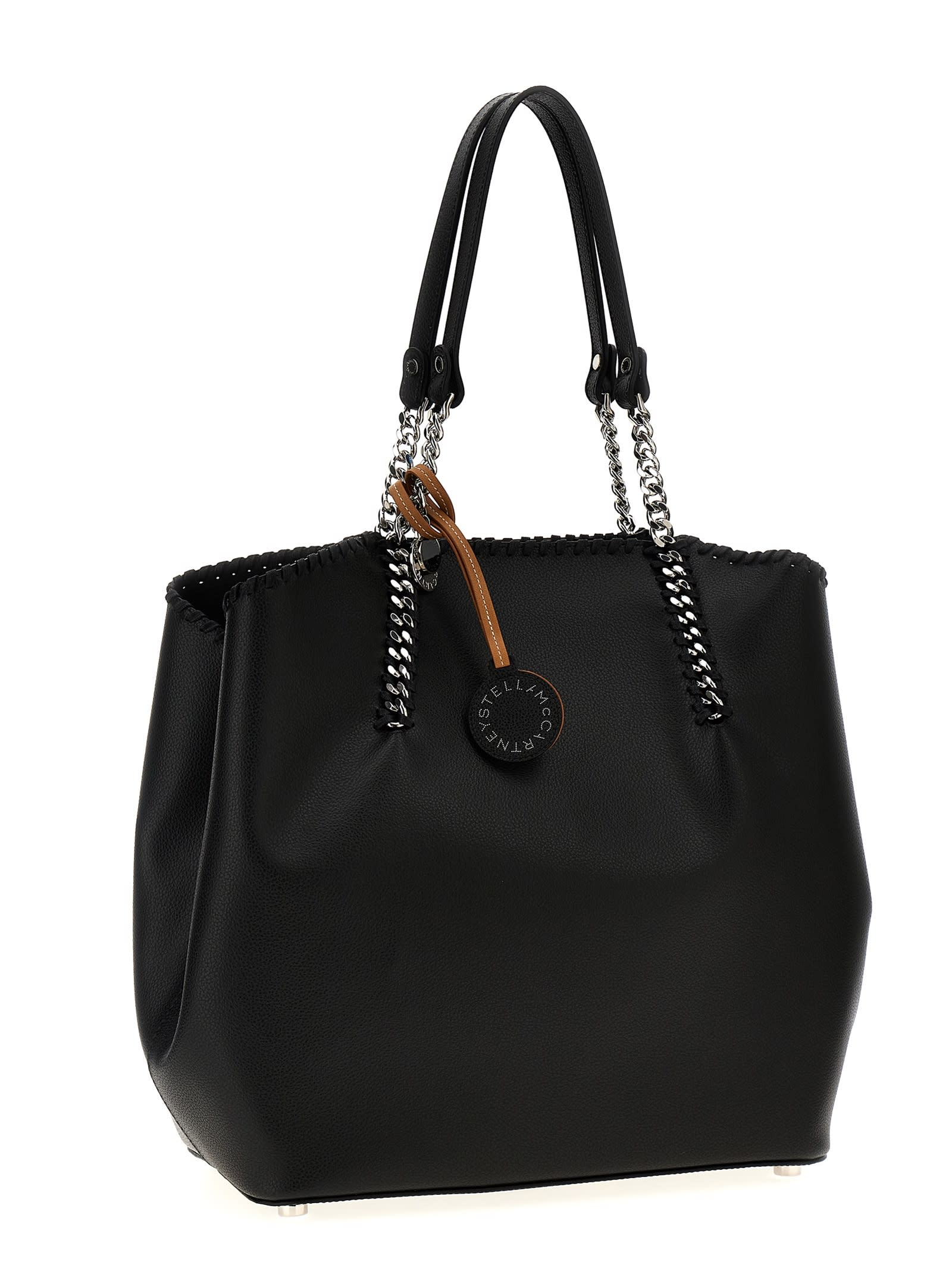 Shop Stella Mccartney Falabella Riedizione Shopping Bag In Black