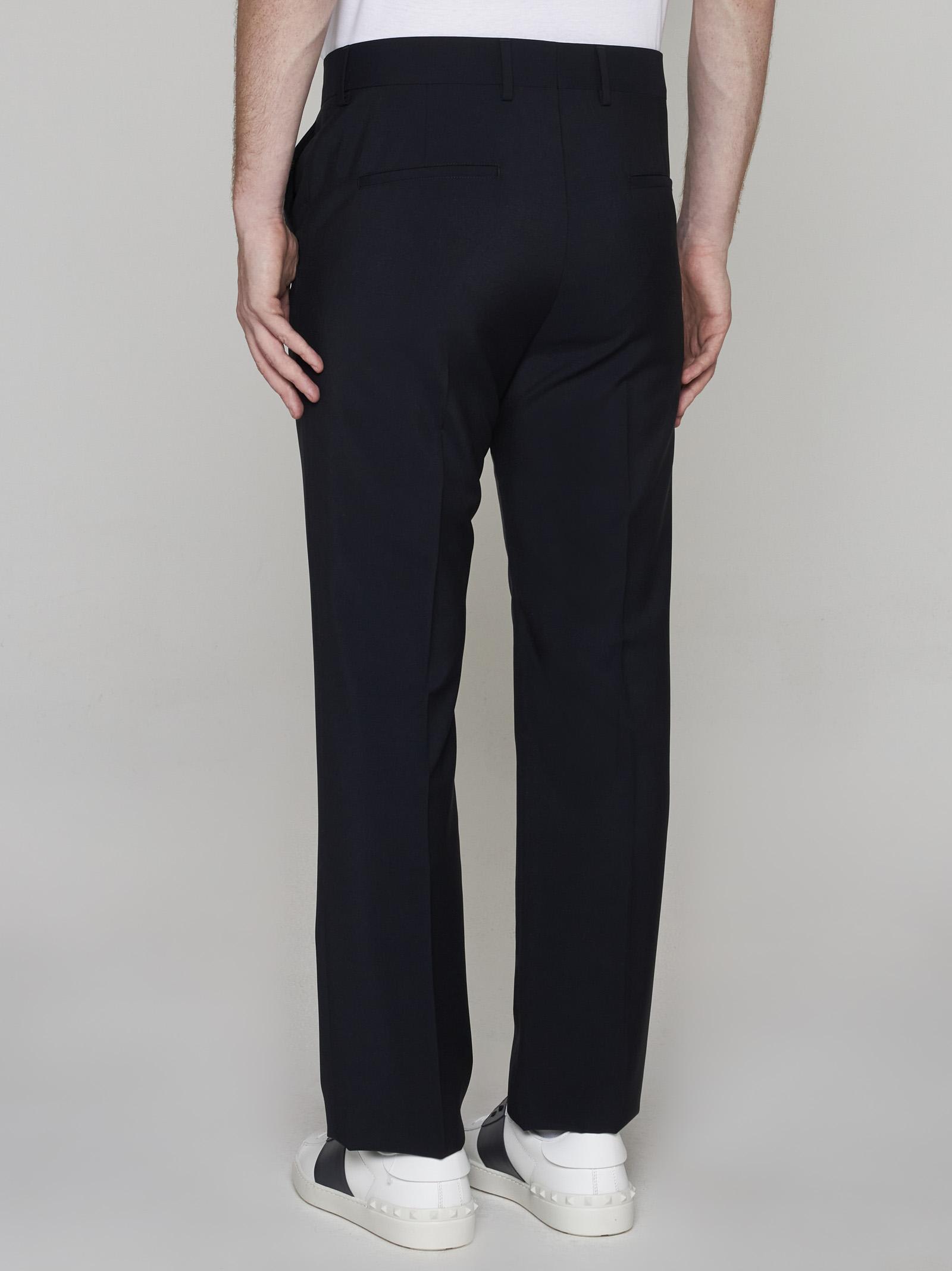 Valentino Wool Trousers In Navy