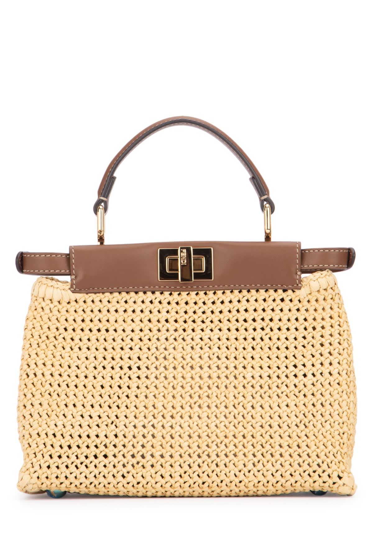 Fendi Peekaboo Mini Rete Macrame R In Naturalegianduiaos